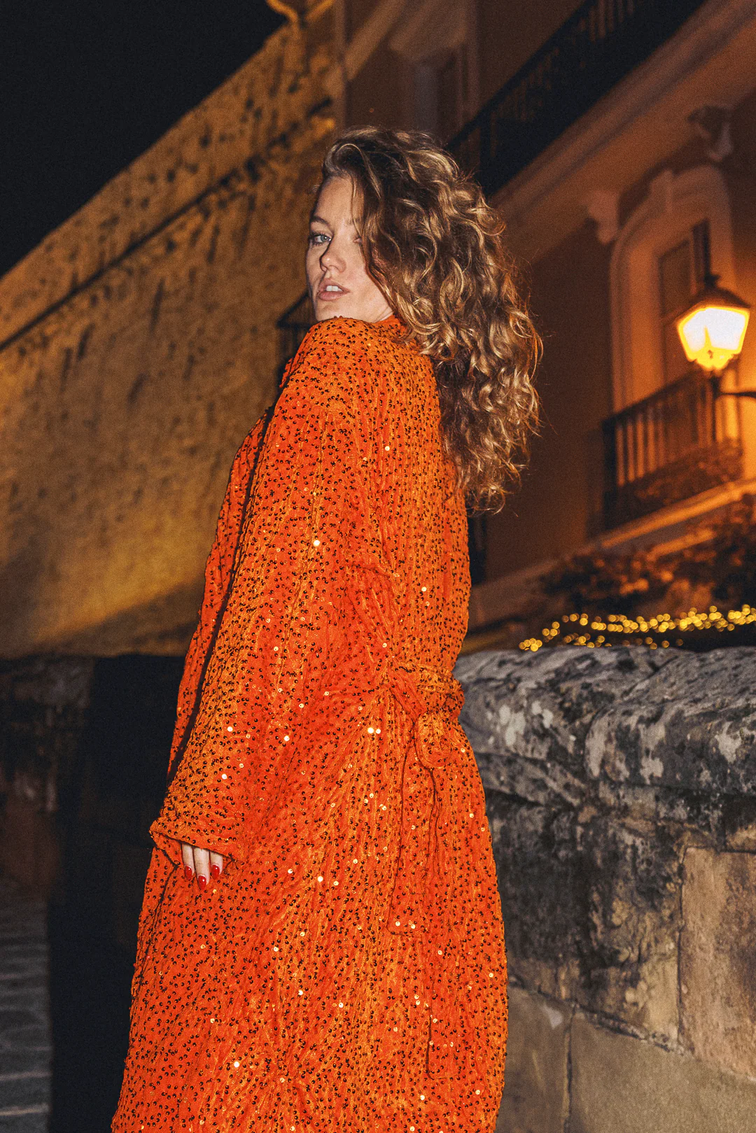 LUMINA Sequin Duster – Orange - Image 4