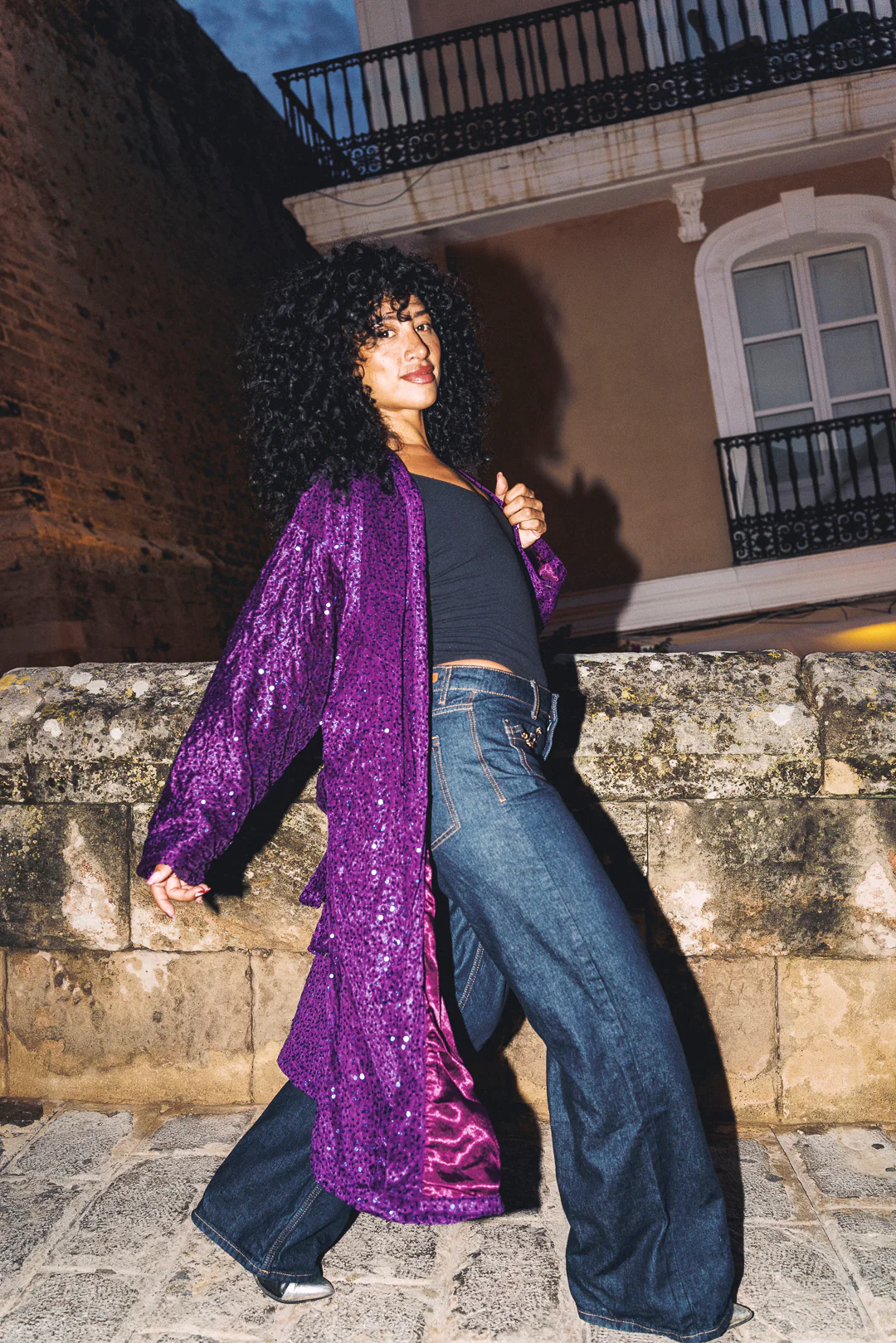 LUMINA Sequin Duster – Violet