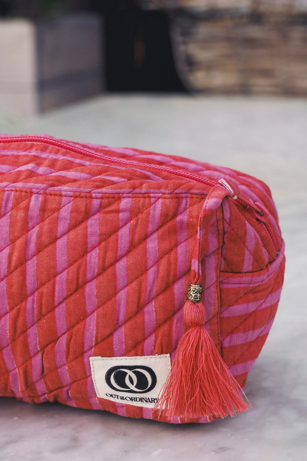 Makeup Case - pink Stripe - Image 3