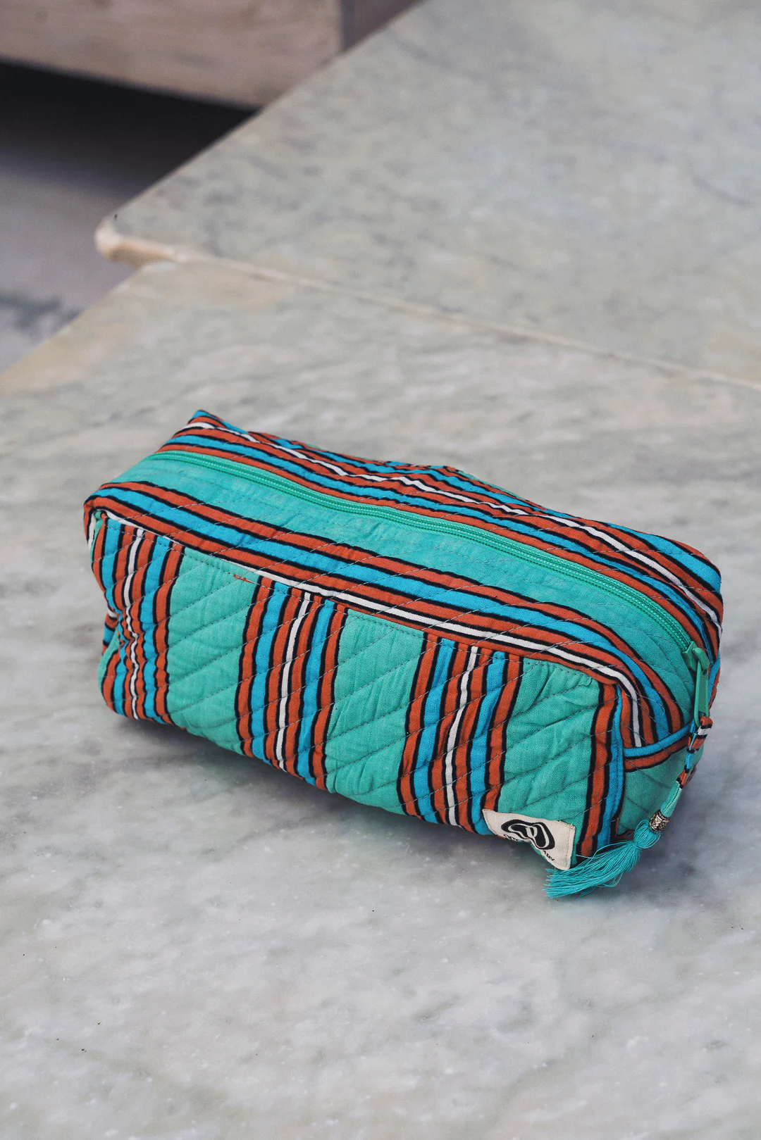 Makeup Case - Teal Stripe - Image 2