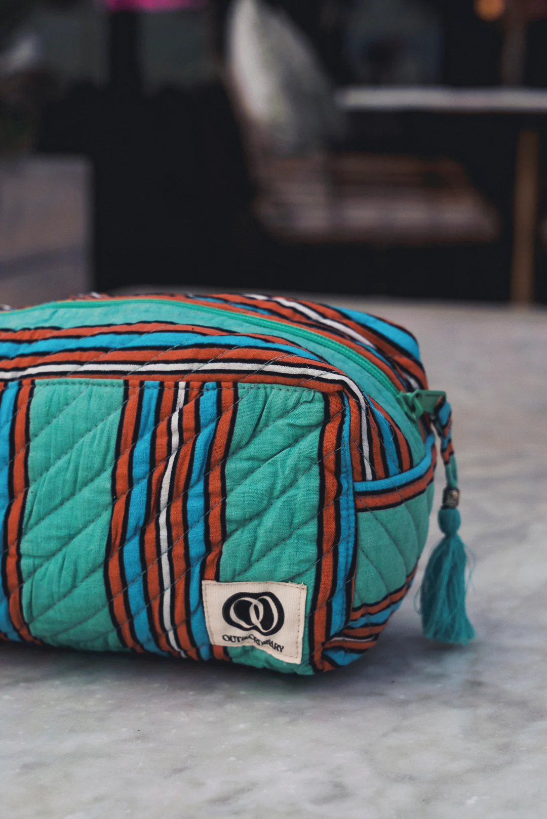 Makeup Case - Teal Stripe - Image 3