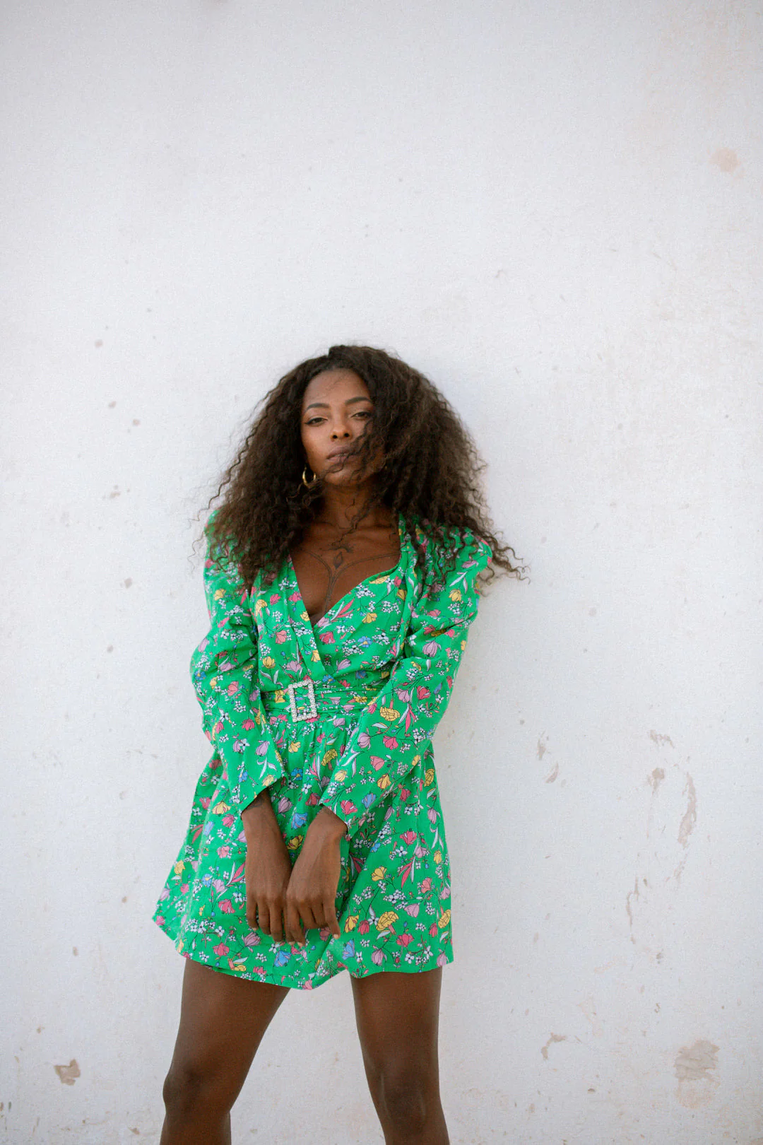 MARTINA Dress - Green Floral - Image 2