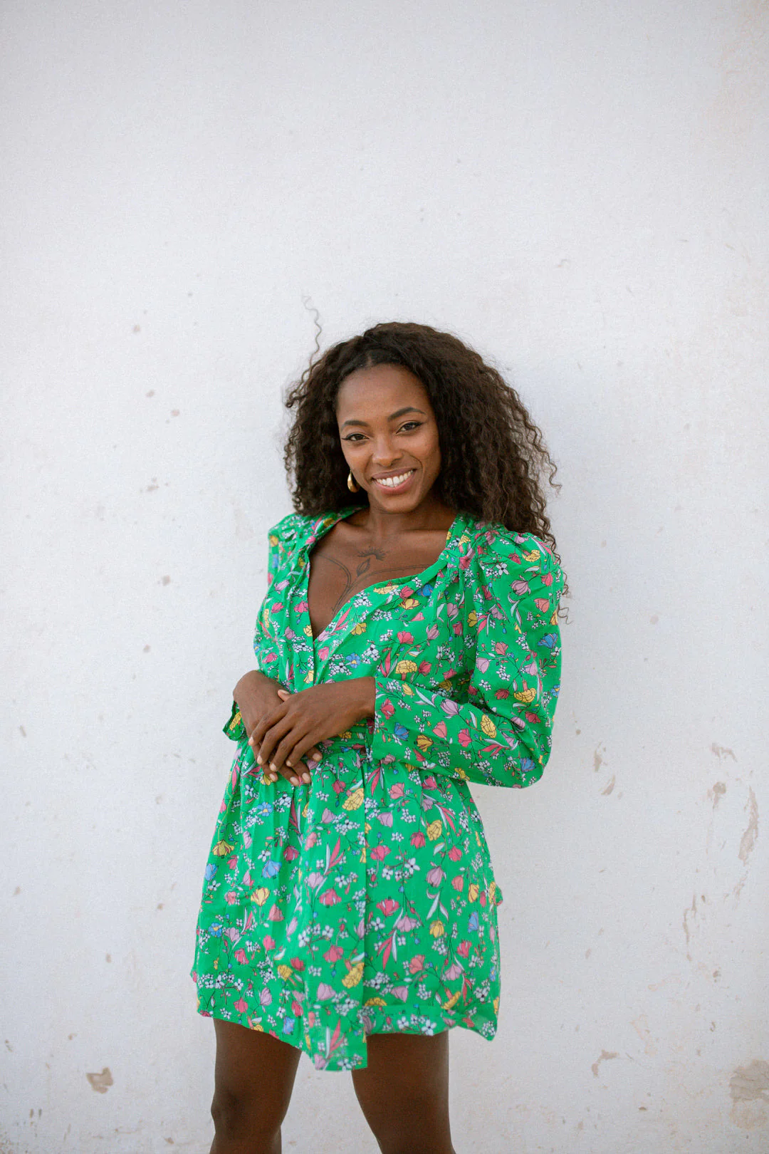 MARTINA Dress - Green Floral - Image 4