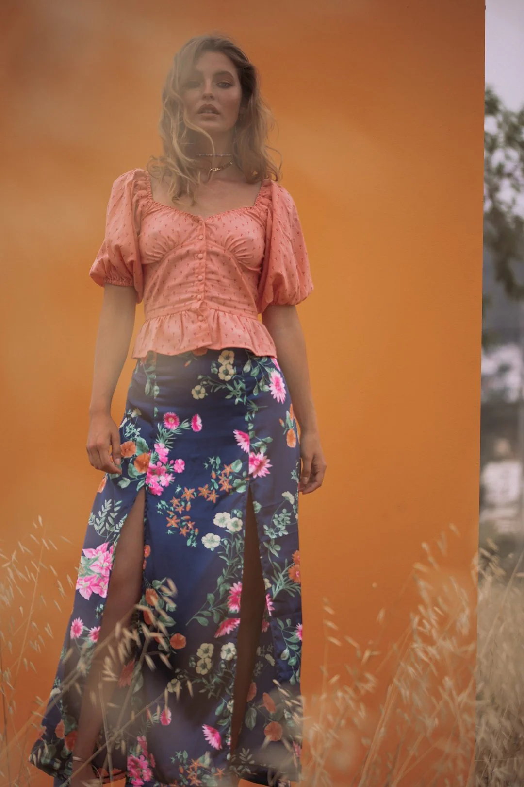 HAVANA Bright Floral Maxi Split Skirt - Image 5