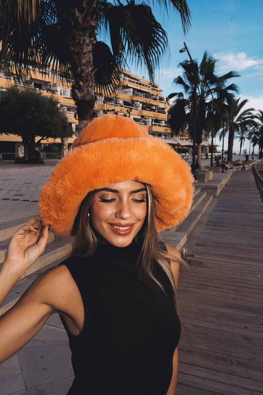 MEGA FLOOF Tangerine orange Hat - Image 3