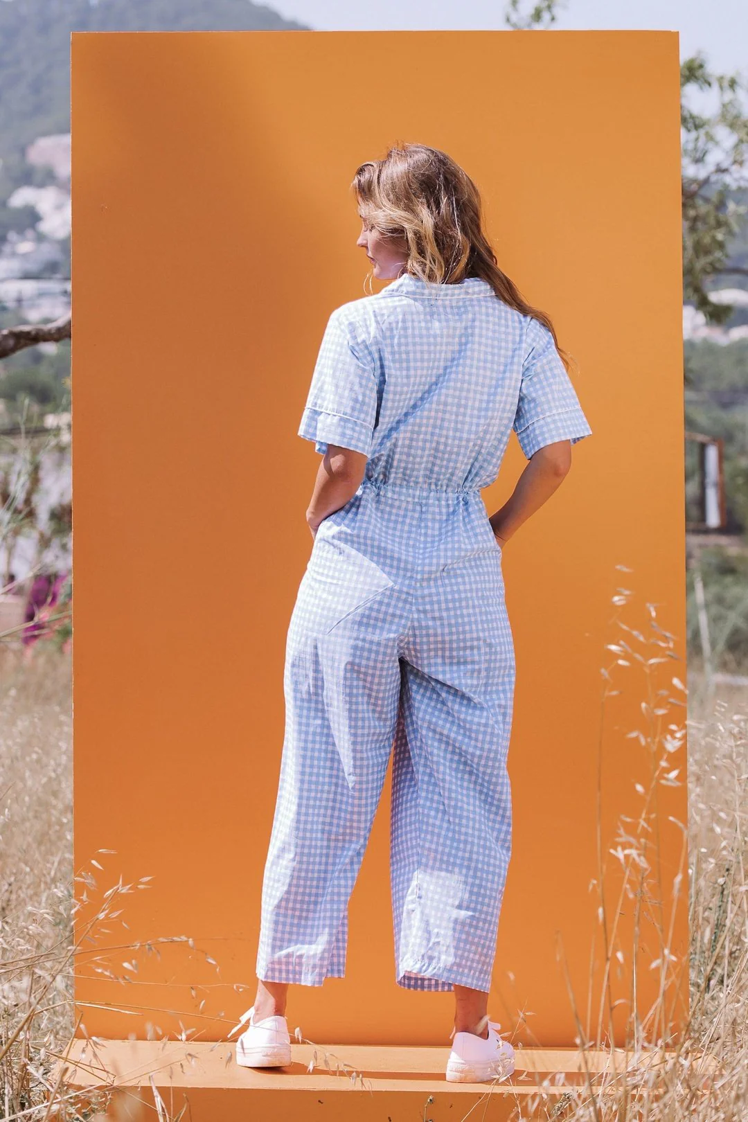 MILLY Jumpsuit - Blue Gingham check - Image 3