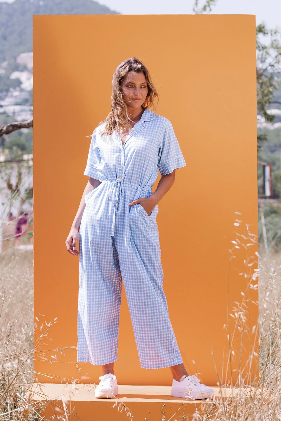 MILLY Jumpsuit - Blue Gingham check - Image 5