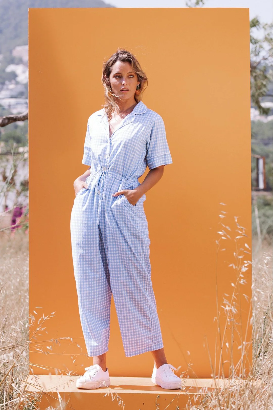 MILLY Jumpsuit - Blue Gingham check - Image 7