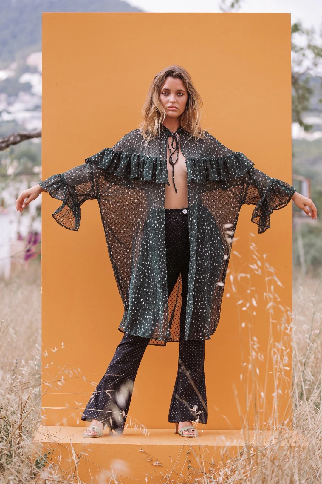 MIU KIMONO BLOUSE DARK GREEN - Image 3