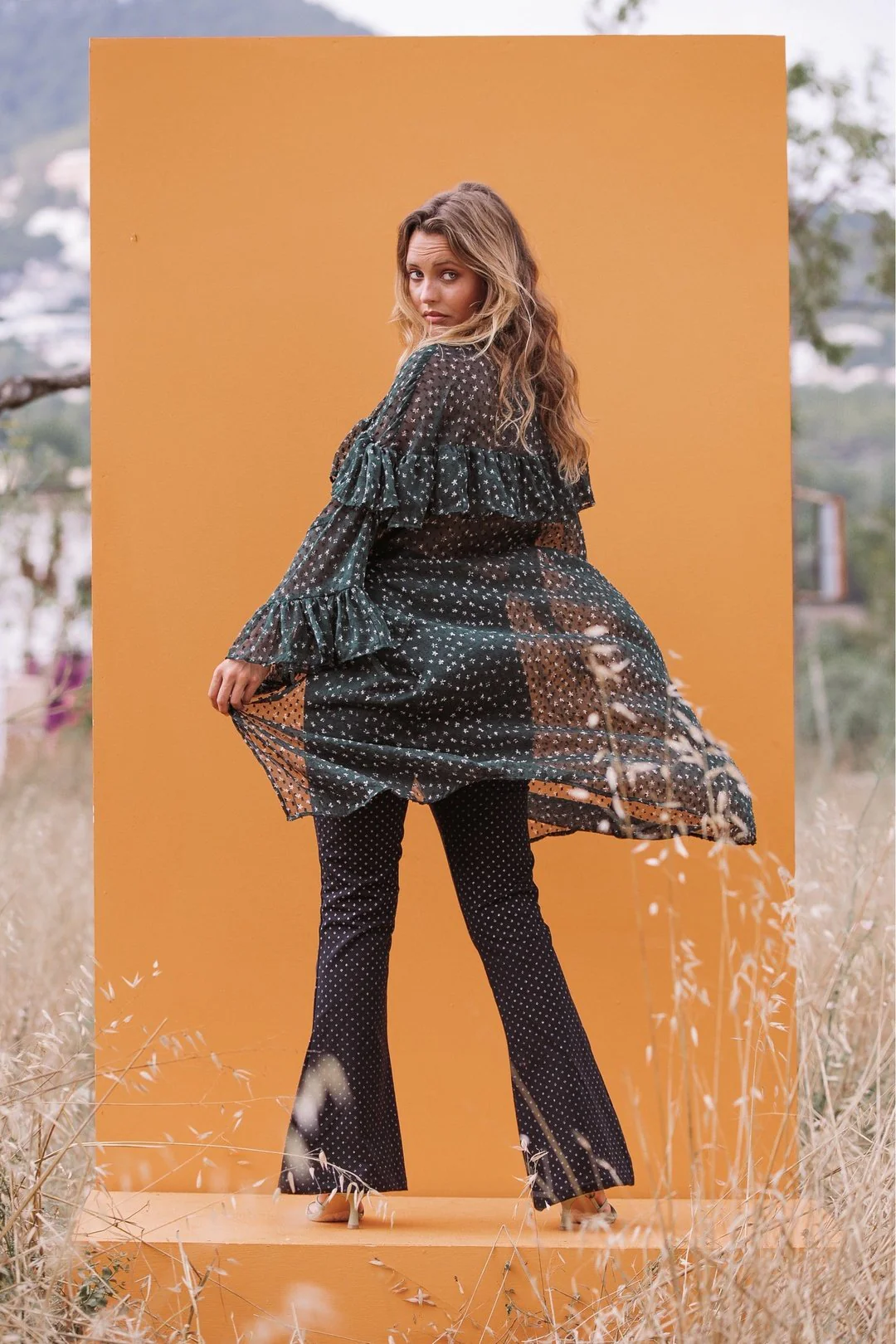 MIU KIMONO BLOUSE DARK GREEN - Image 4