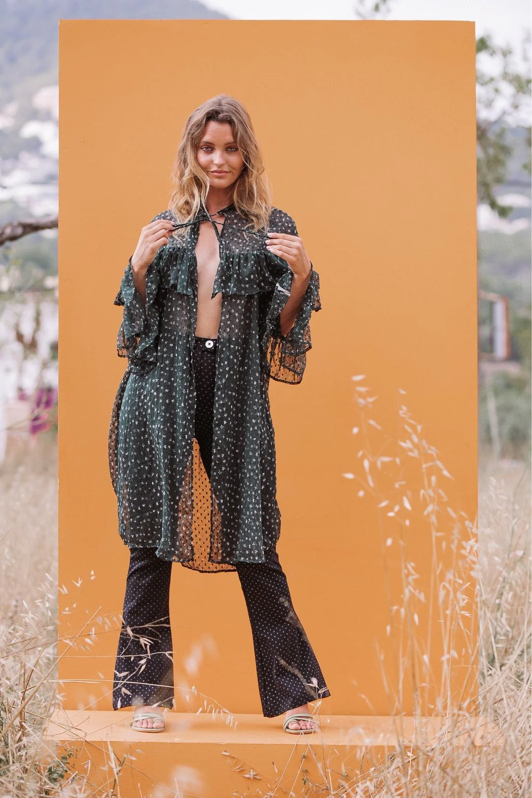 MIU KIMONO BLOUSE DARK GREEN - Image 5