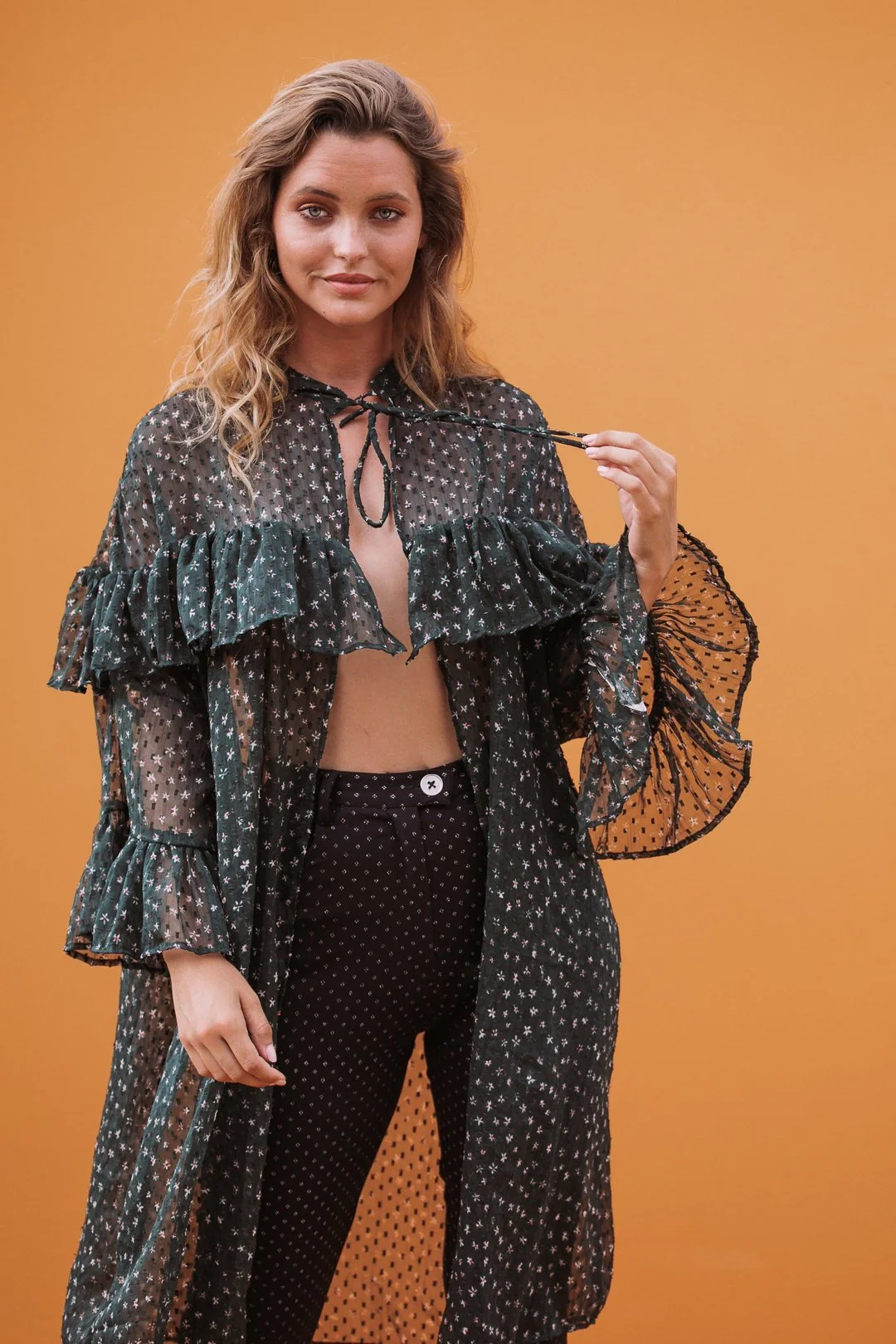 MIU KIMONO BLOUSE DARK GREEN - Image 6