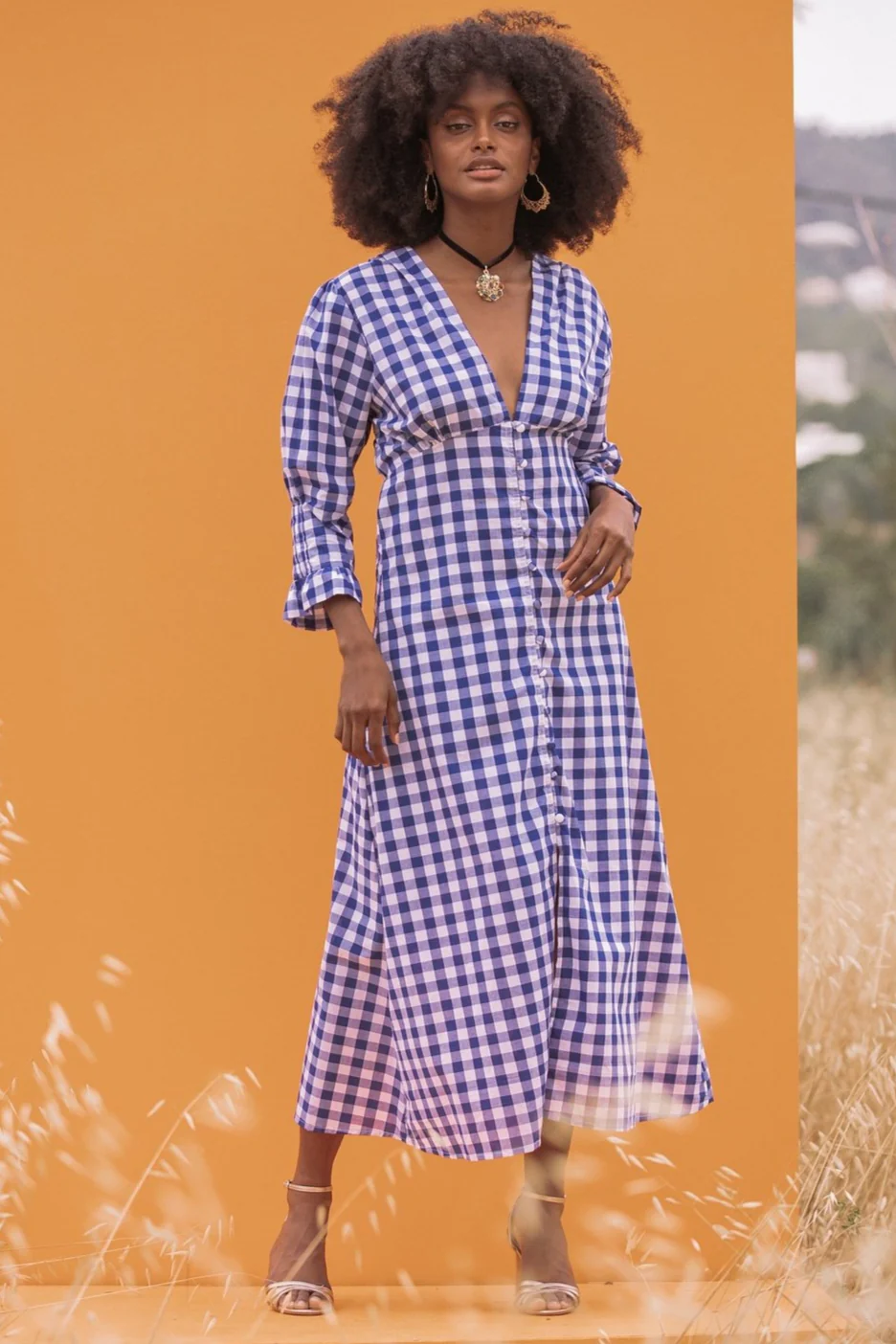 MABEL Cotton Dress - Blue Gingham