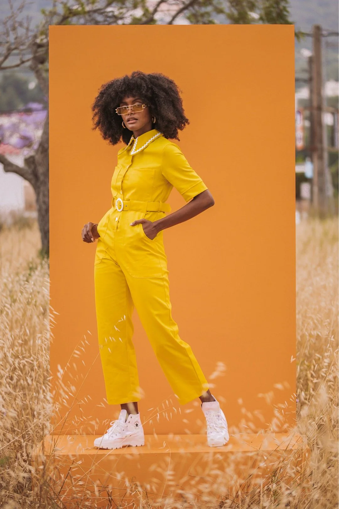 HEIDI Retro Jumpsuit- Yellow - Image 3