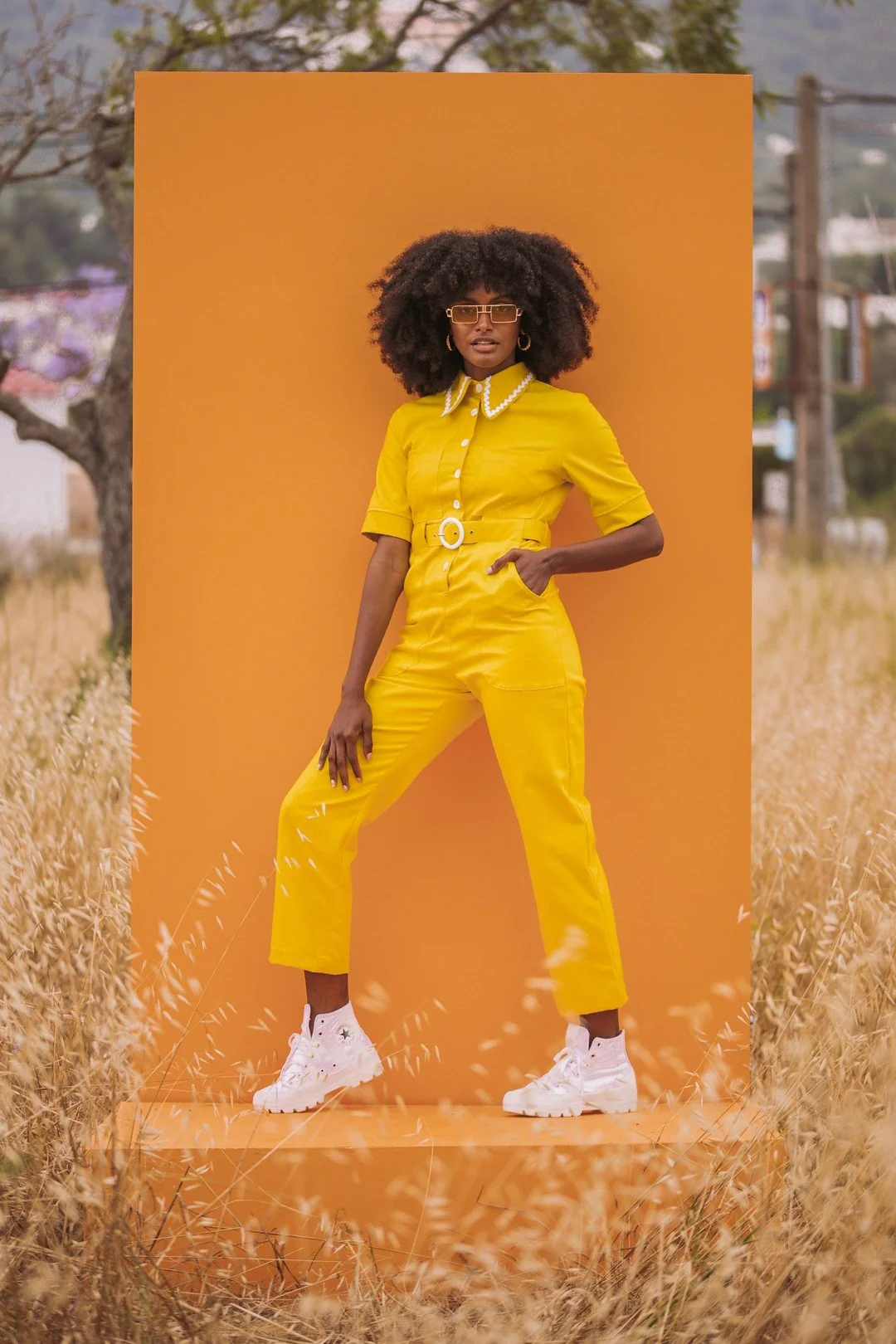 HEIDI Retro Jumpsuit- Yellow - Image 5