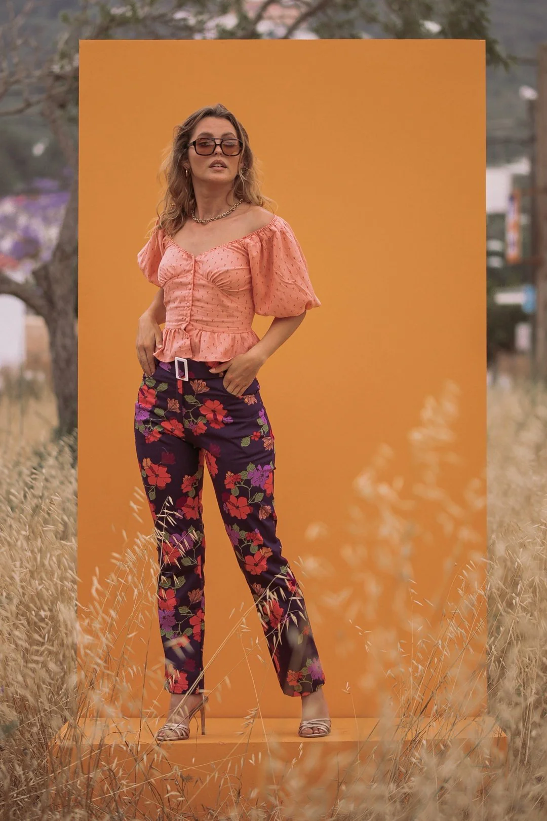 ABBY PANTS - Dark Purple Floral - Image 3