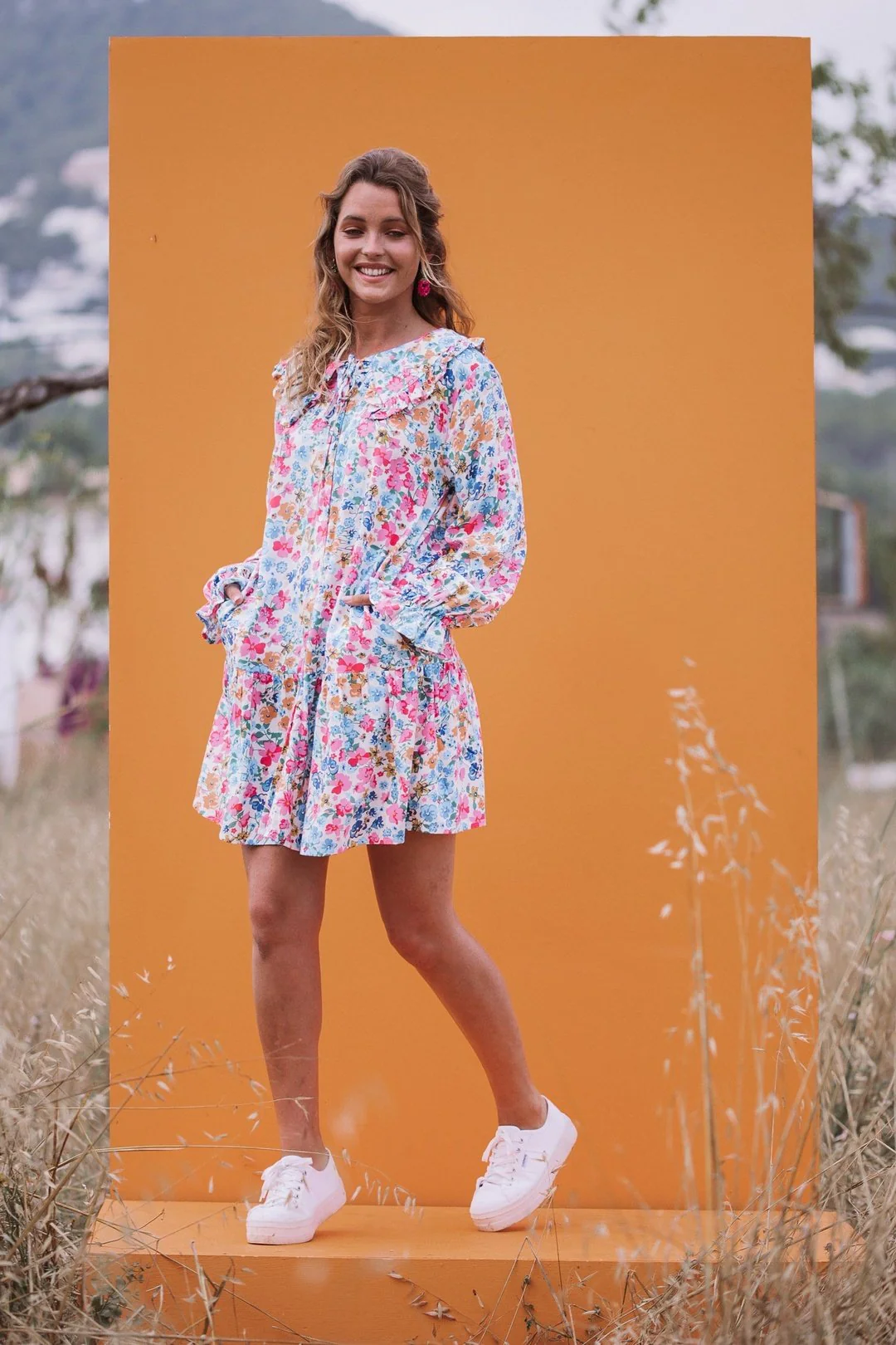 ELSIE Floral Oversized Collar Dress - Image 12