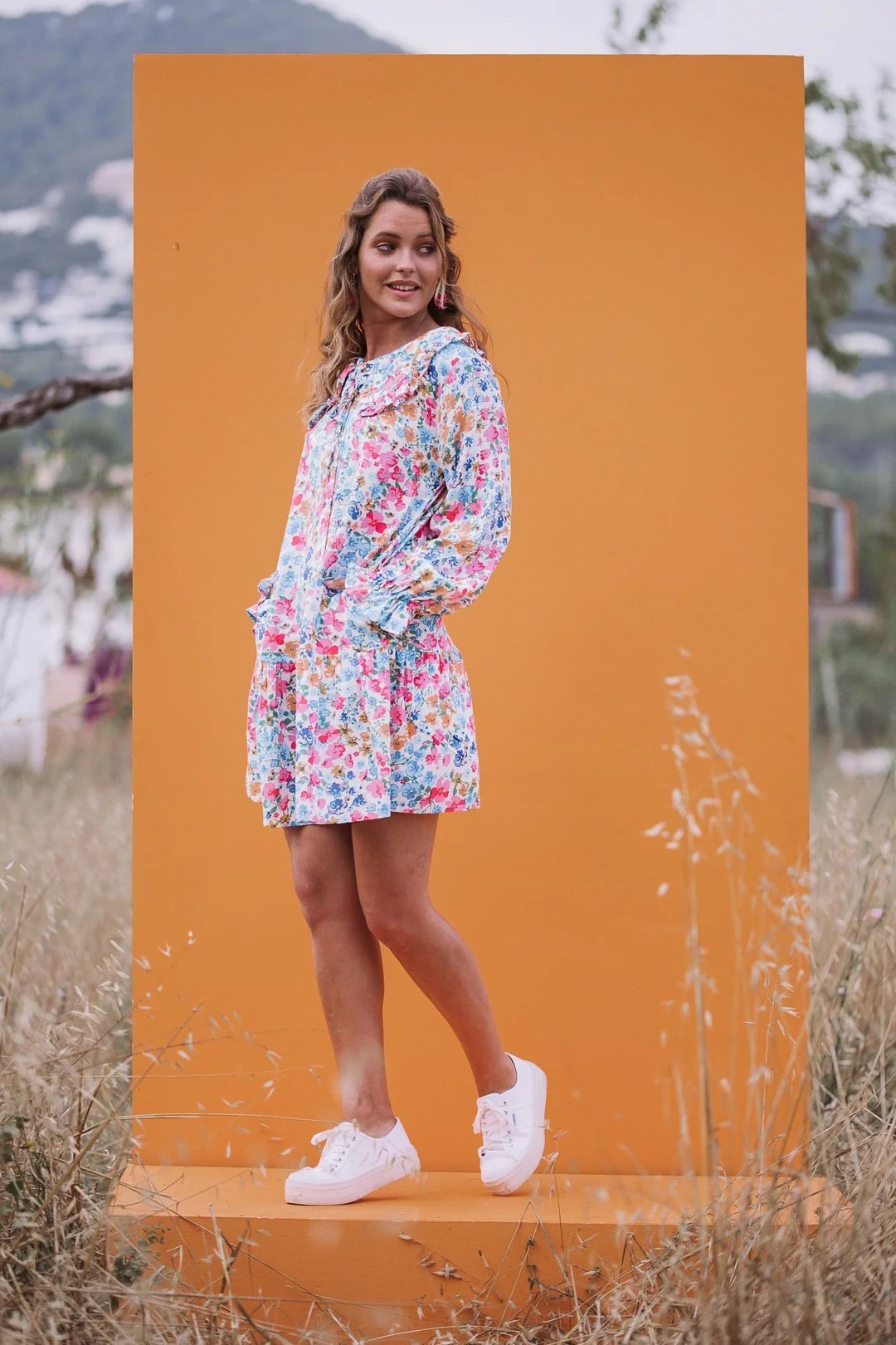 ELSIE Floral Oversized Collar Dress - Image 13