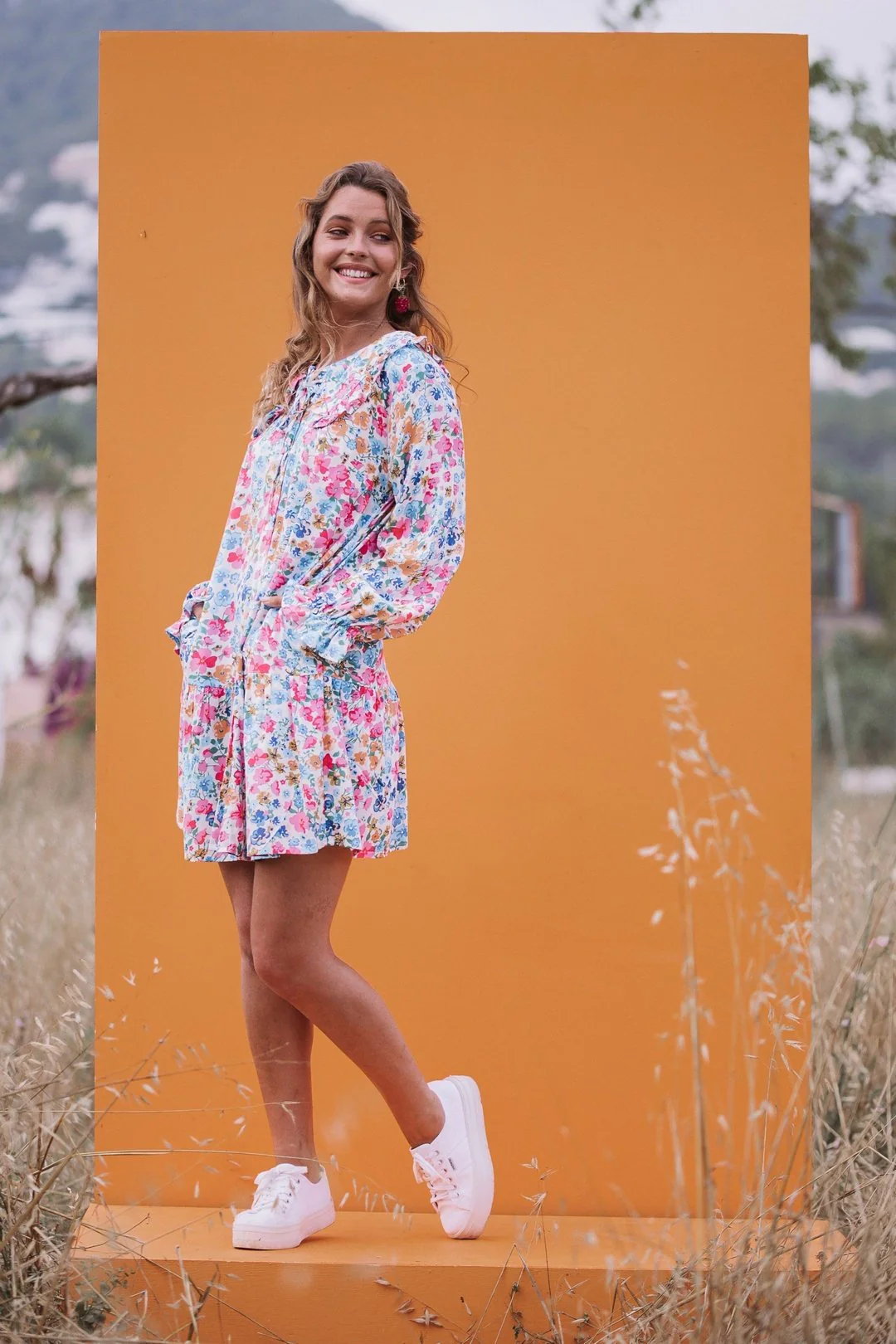 ELSIE Floral Oversized Collar Dress - Image 2