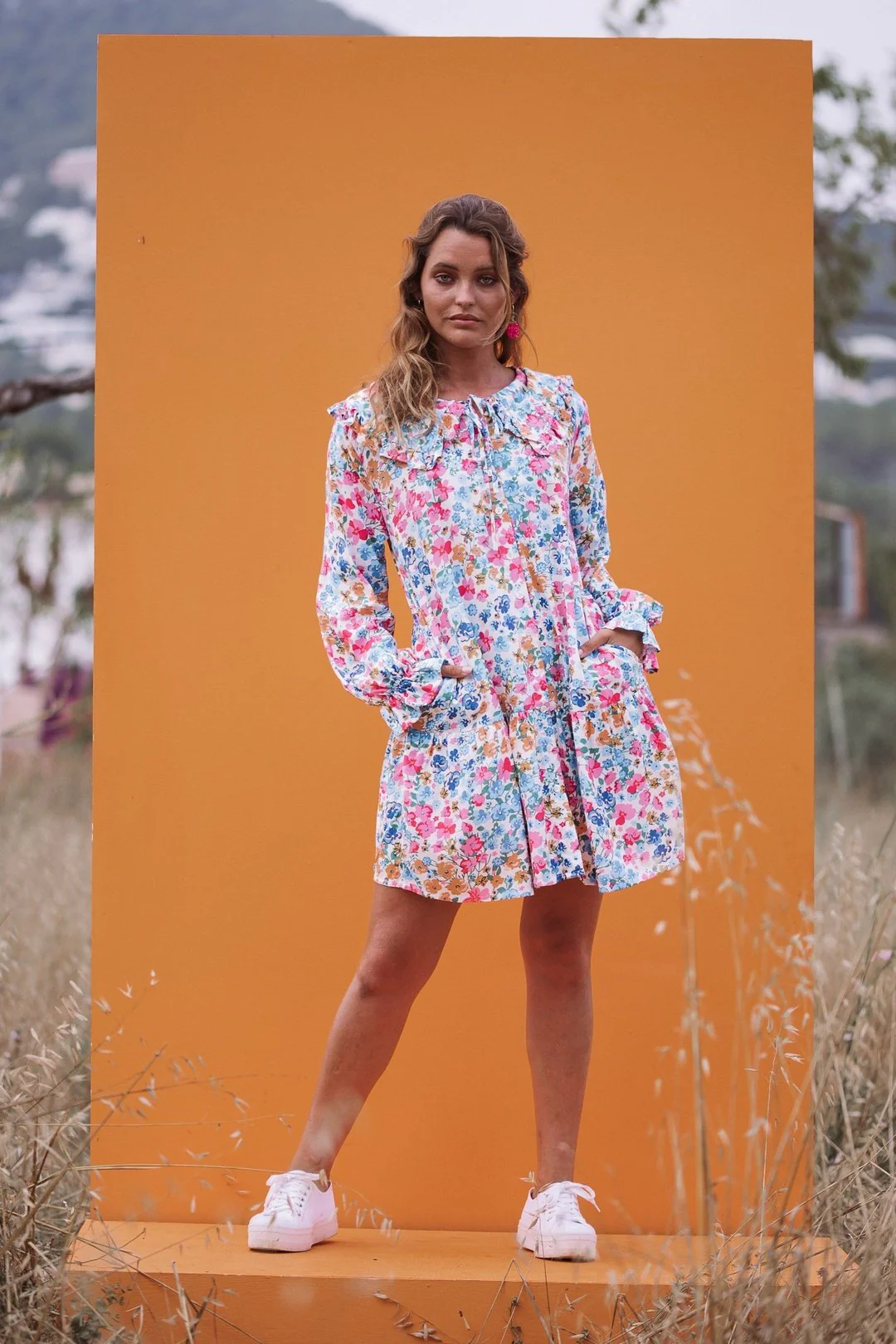 ELSIE Floral Oversized Collar Dress - Image 4