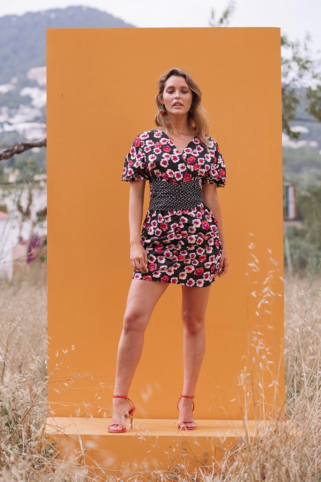 ASTER - Black Floral Polka Dot dress - Image 6