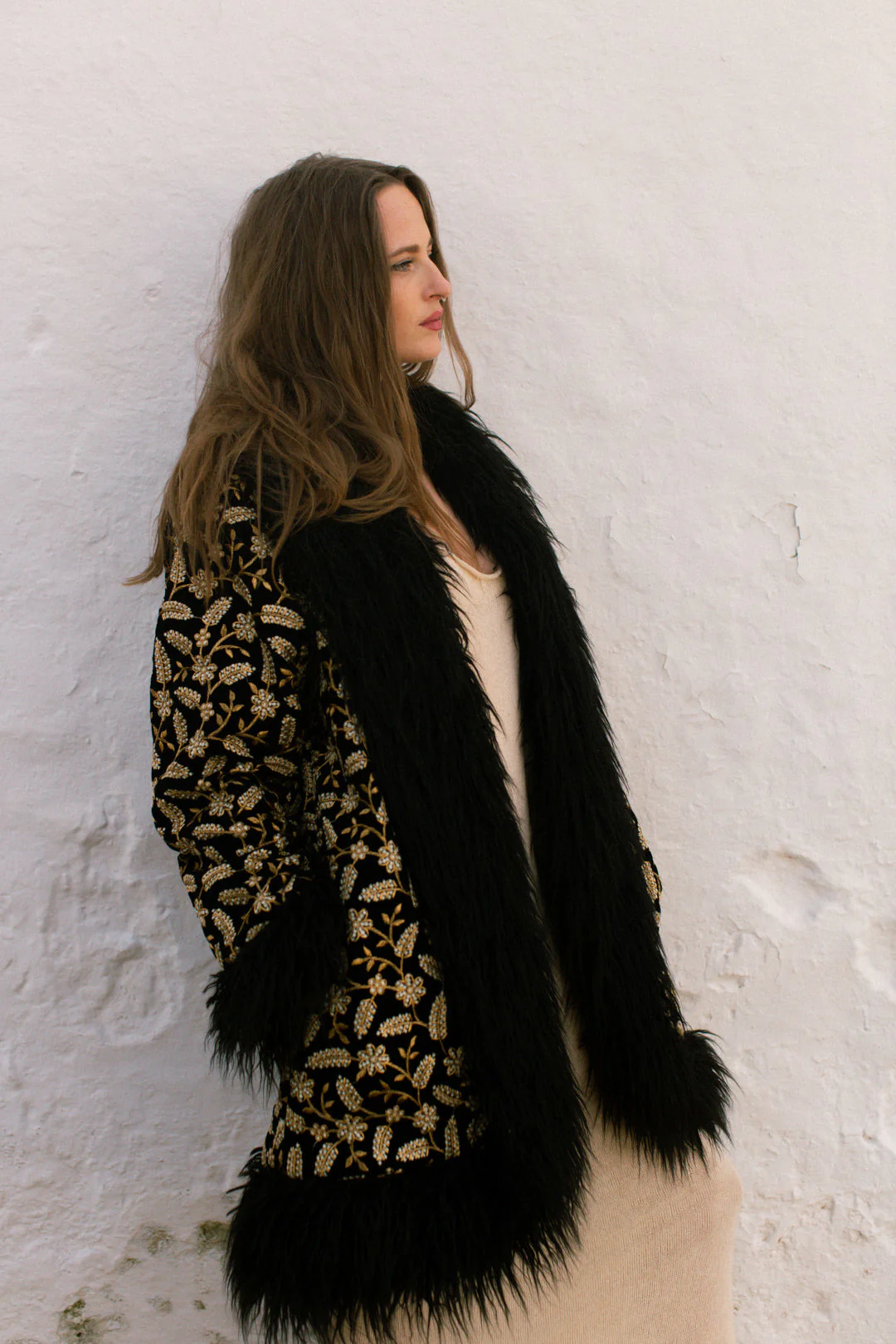 NIGELA Penny Lane Afghan Coat Black Fur - Image 4