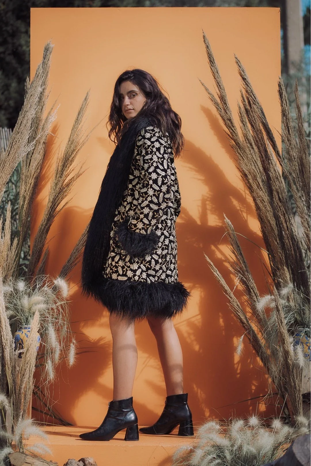 NIGELA Penny Lane Afghan Coat Black Fur - Image 5