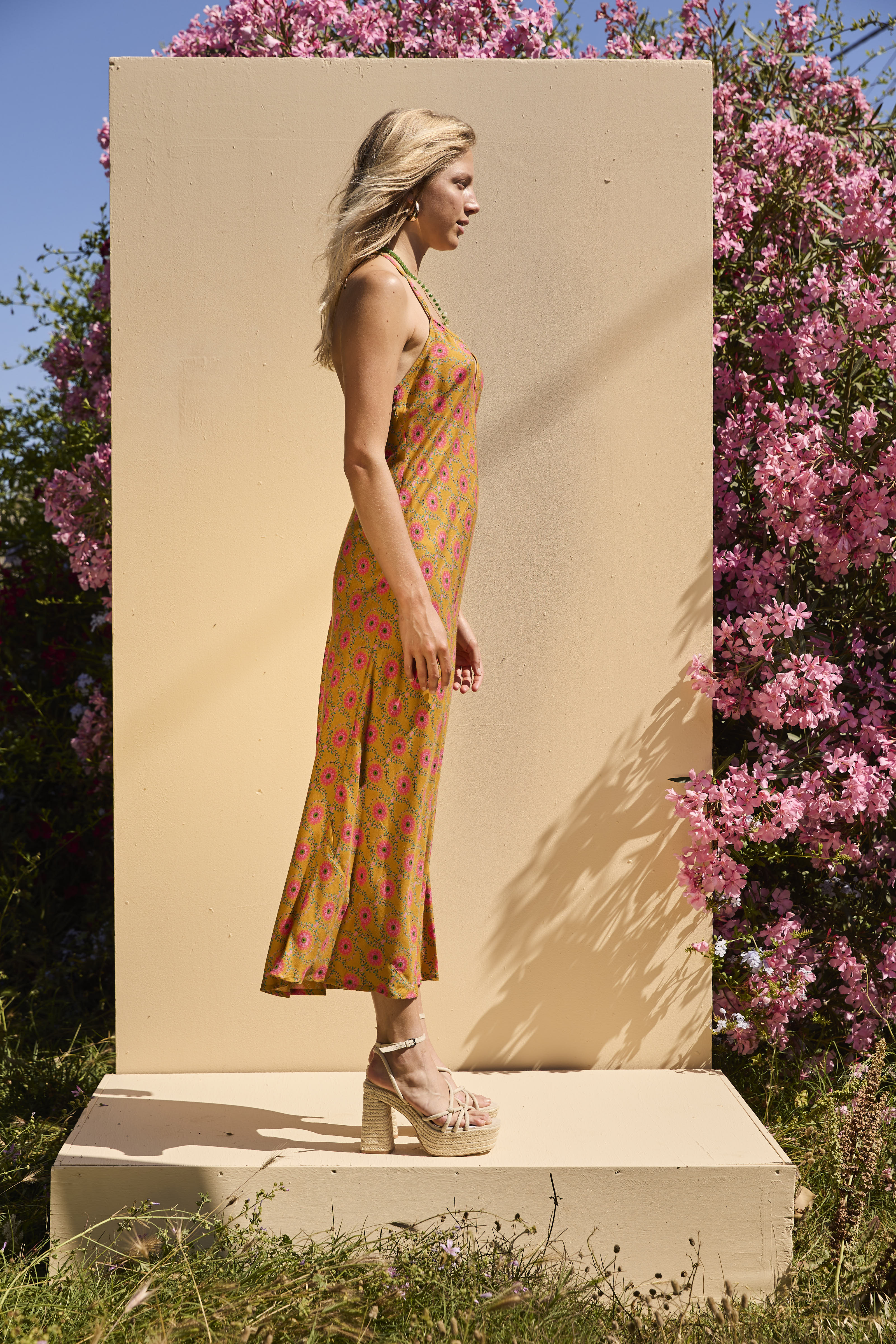 OLIVE long dress - Mustard Floral - Image 2