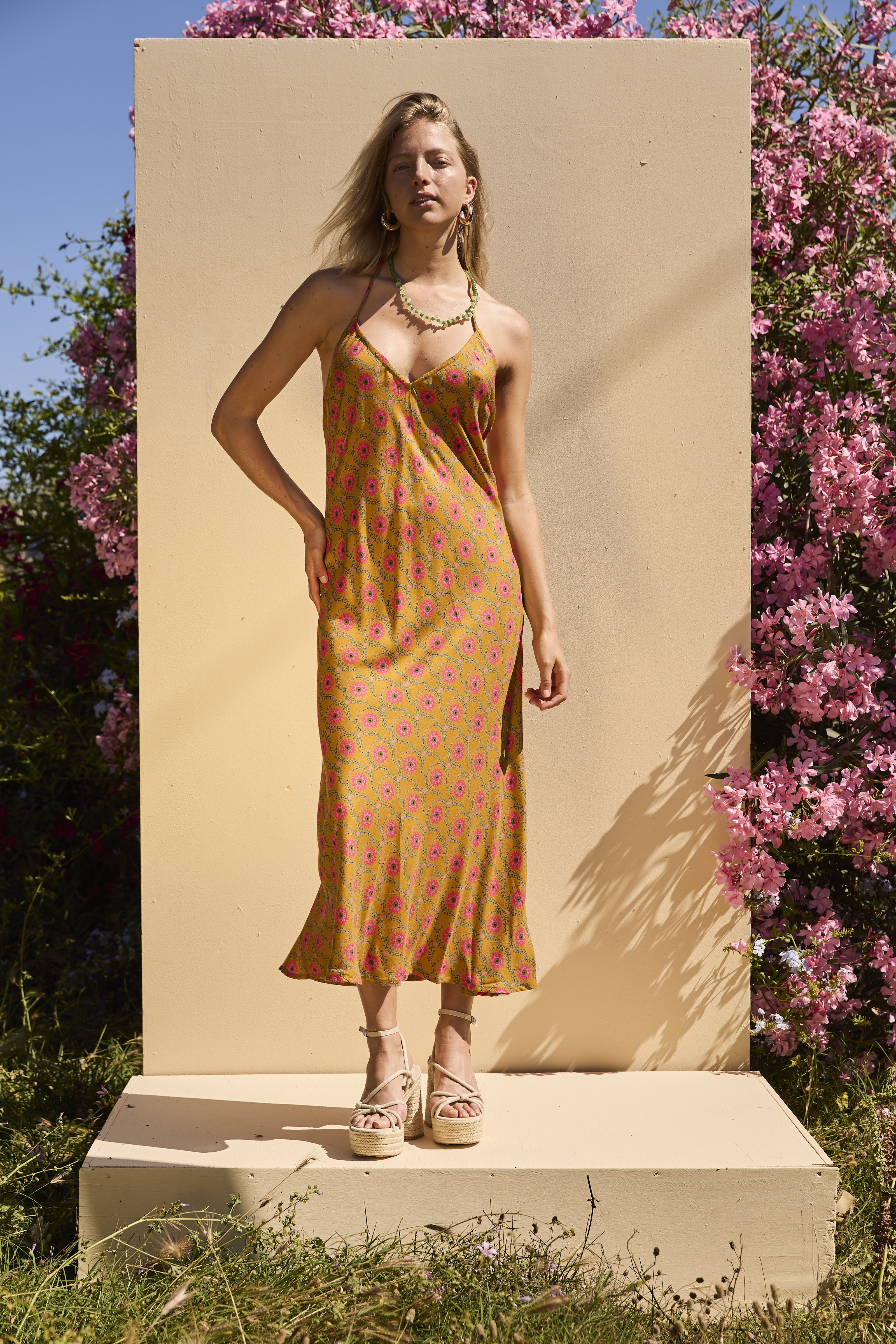 OLIVE long dress - Mustard Floral - Image 3