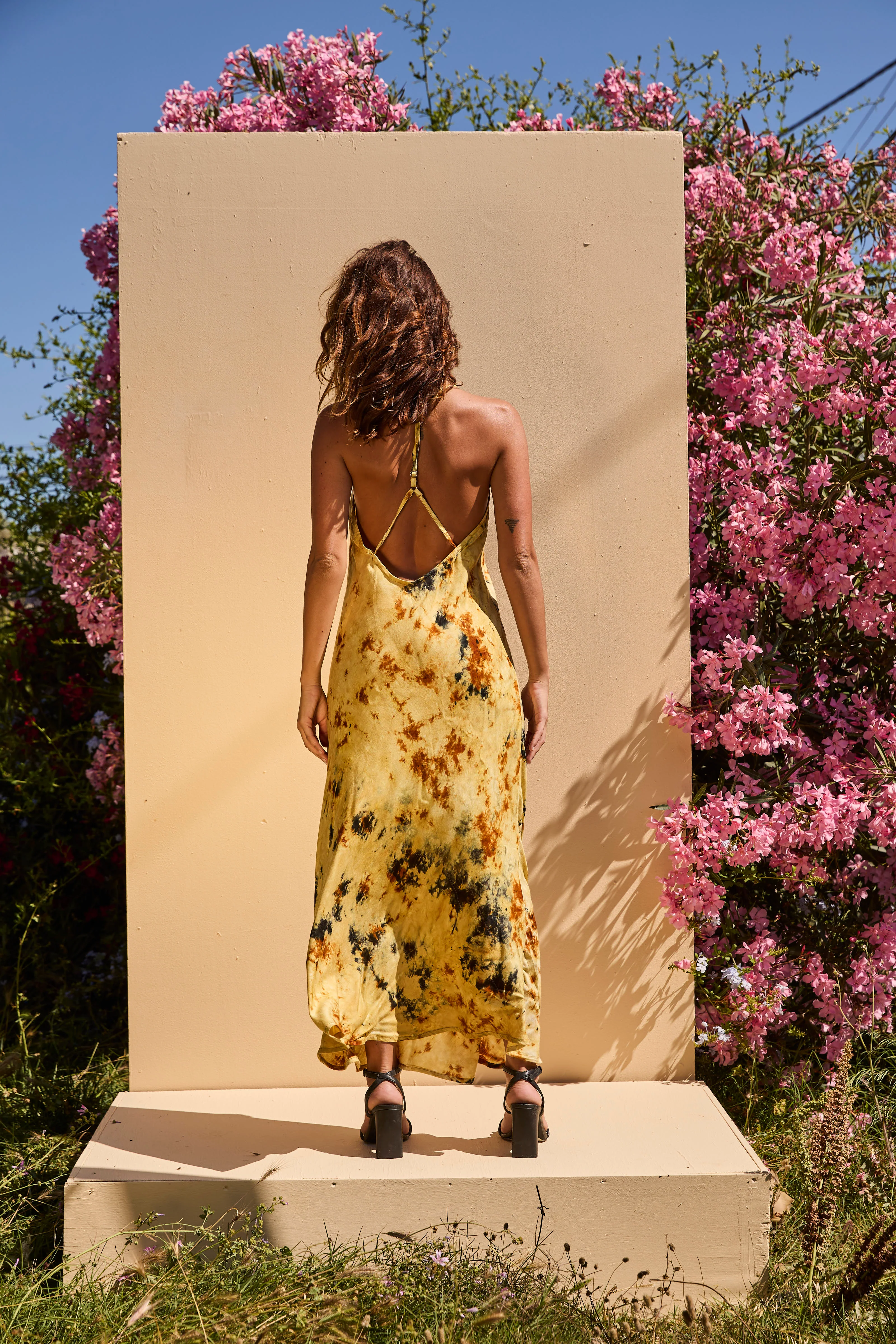 OLIVE long dress - Tiedye yellow & Browns - Image 4