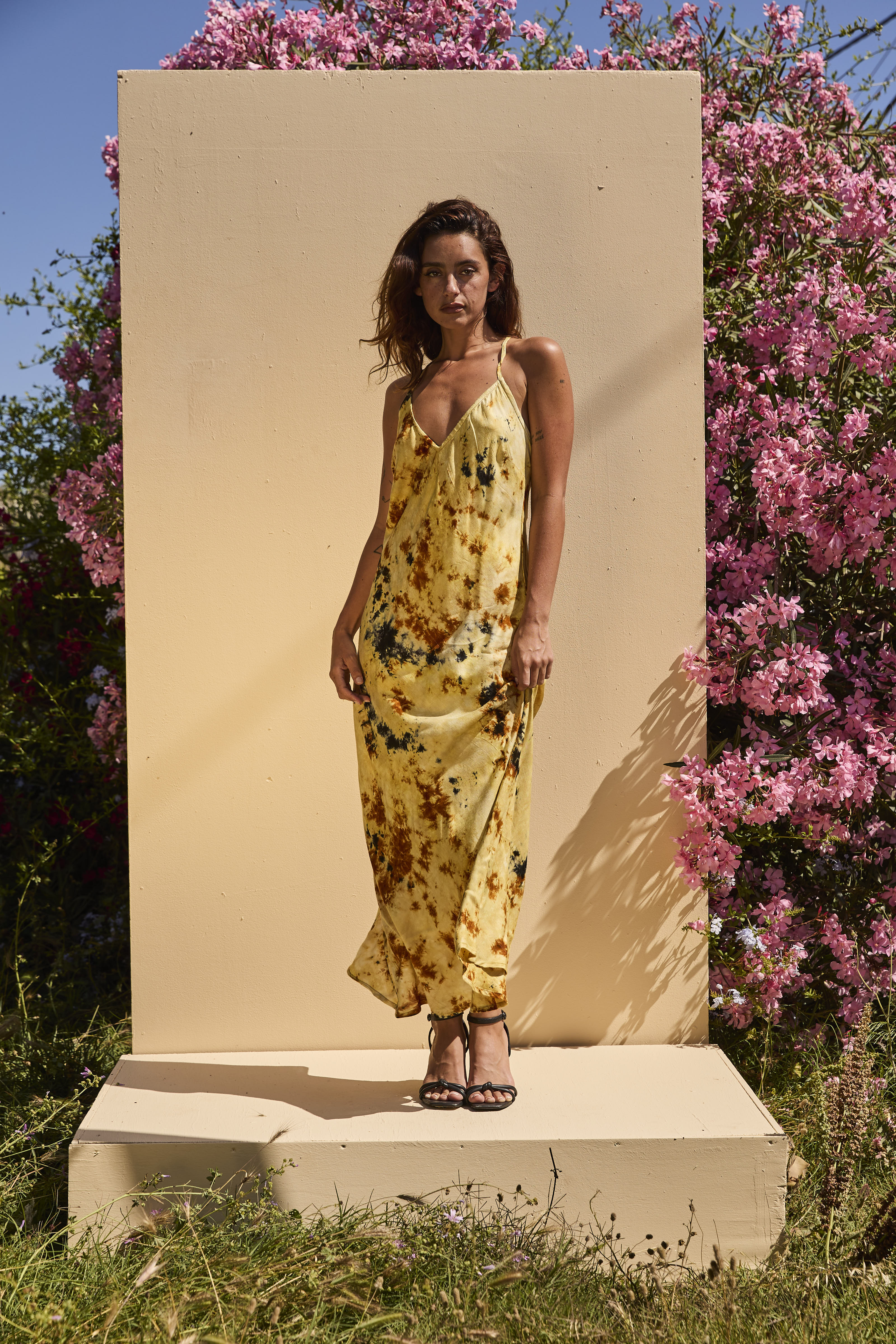 OLIVE long dress - Tiedye yellow & Browns - Image 5