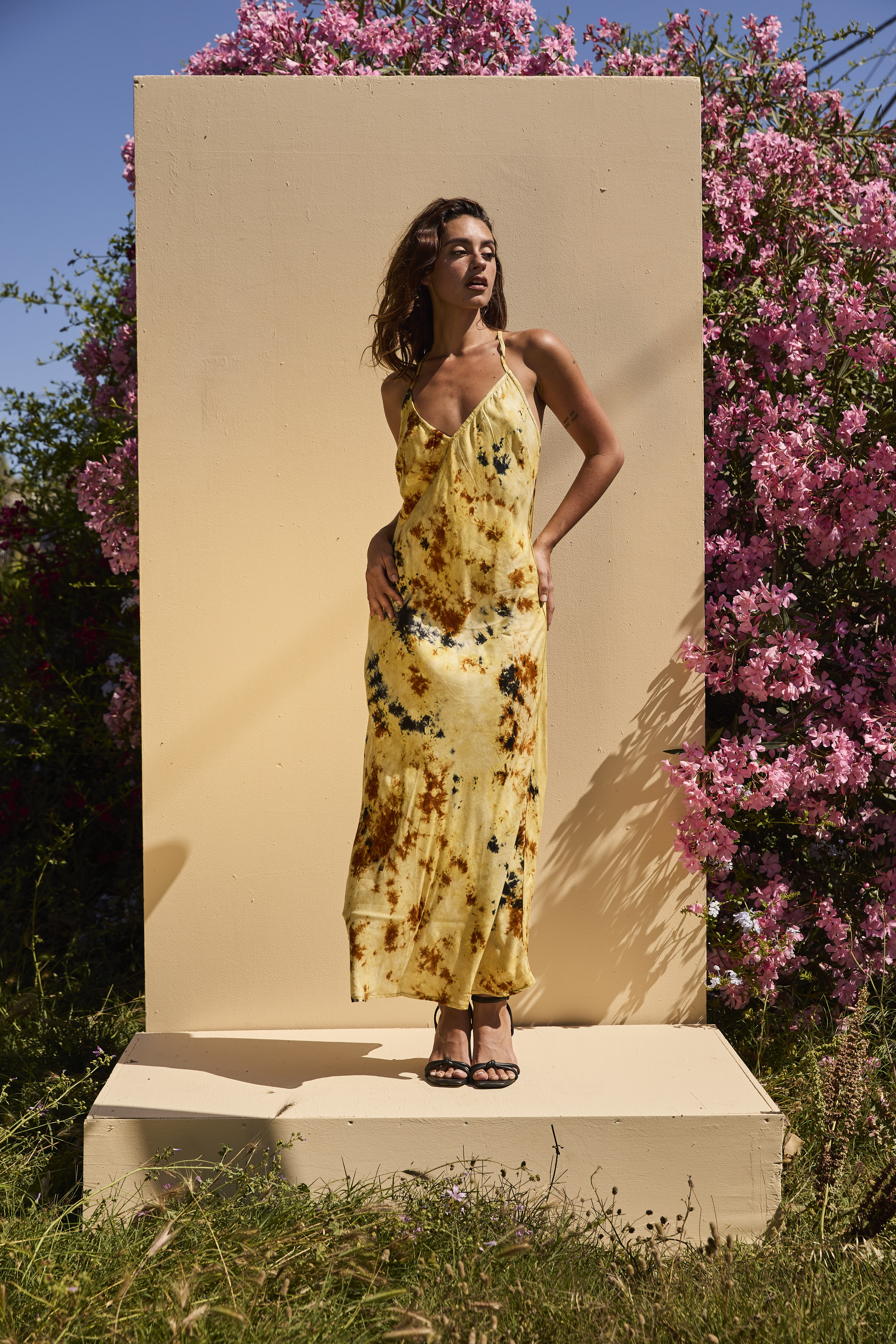 OLIVE long dress - Tiedye yellow & Browns - Image 6