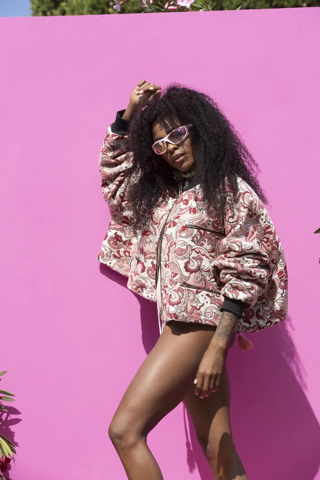 PAISLEY Bomber - Pink woven - Image 3