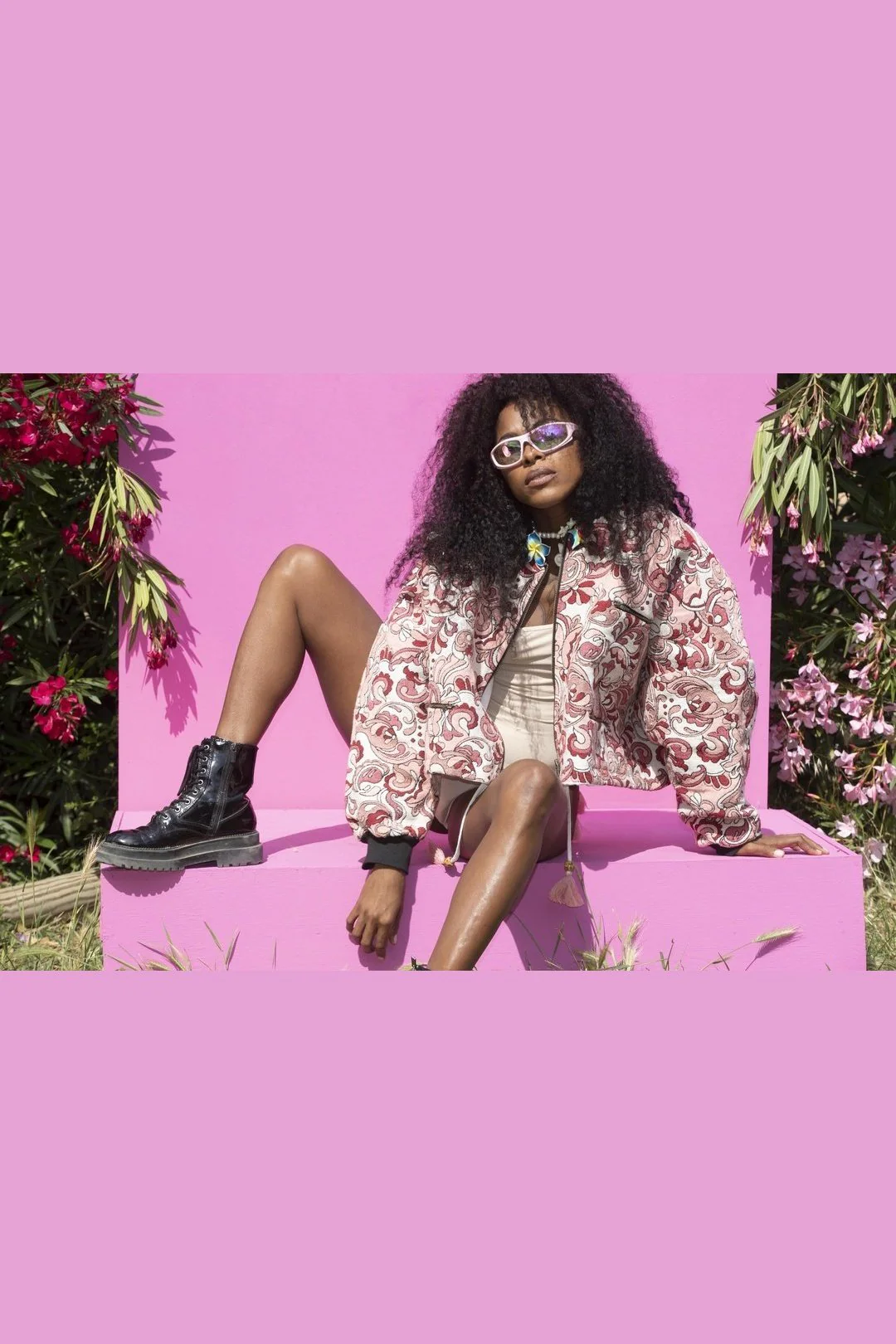 PAISLEY Bomber - Pink woven - Image 6