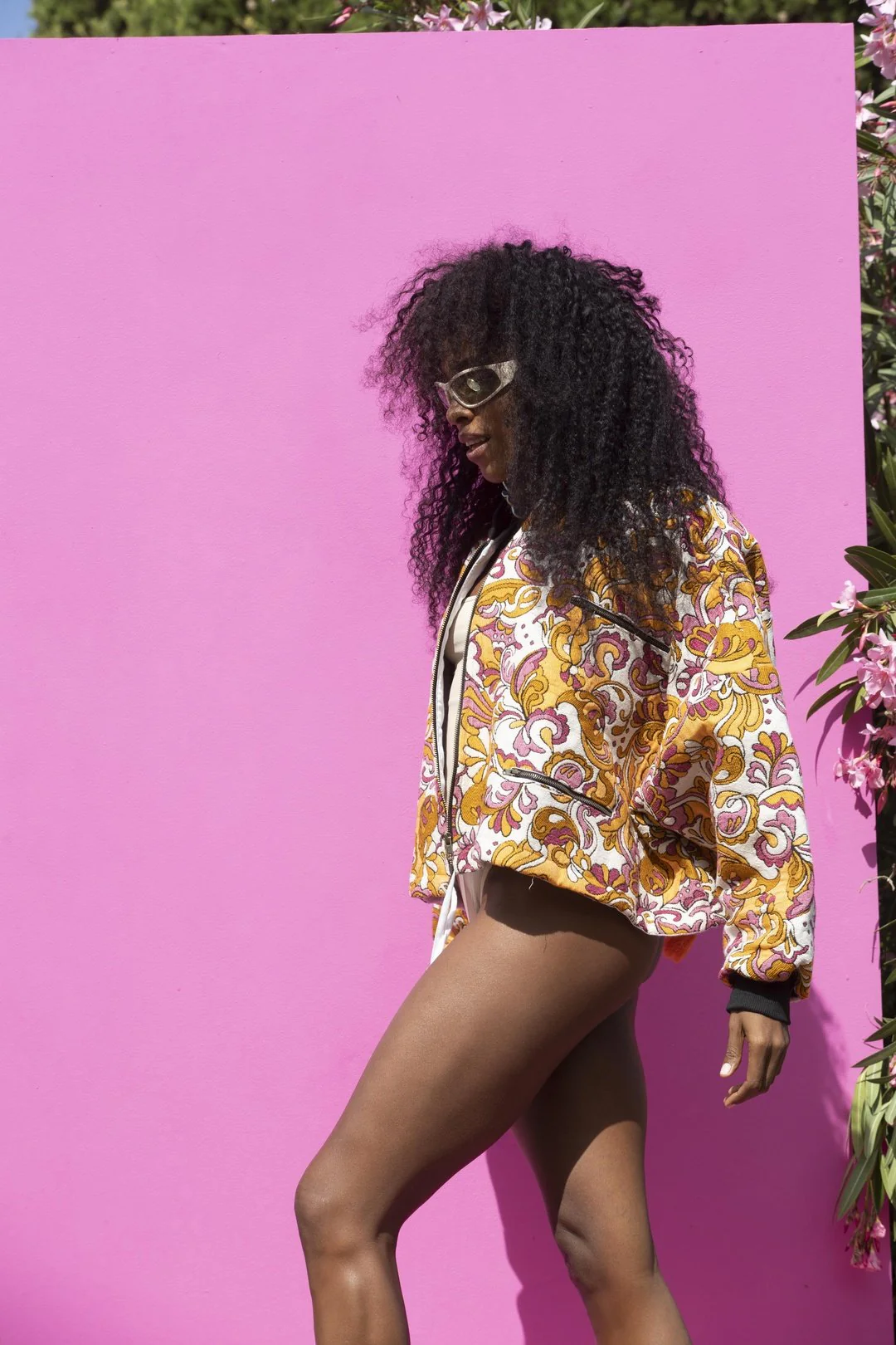PAISLEY Bomber - Yellow & Pink woven - Image 4