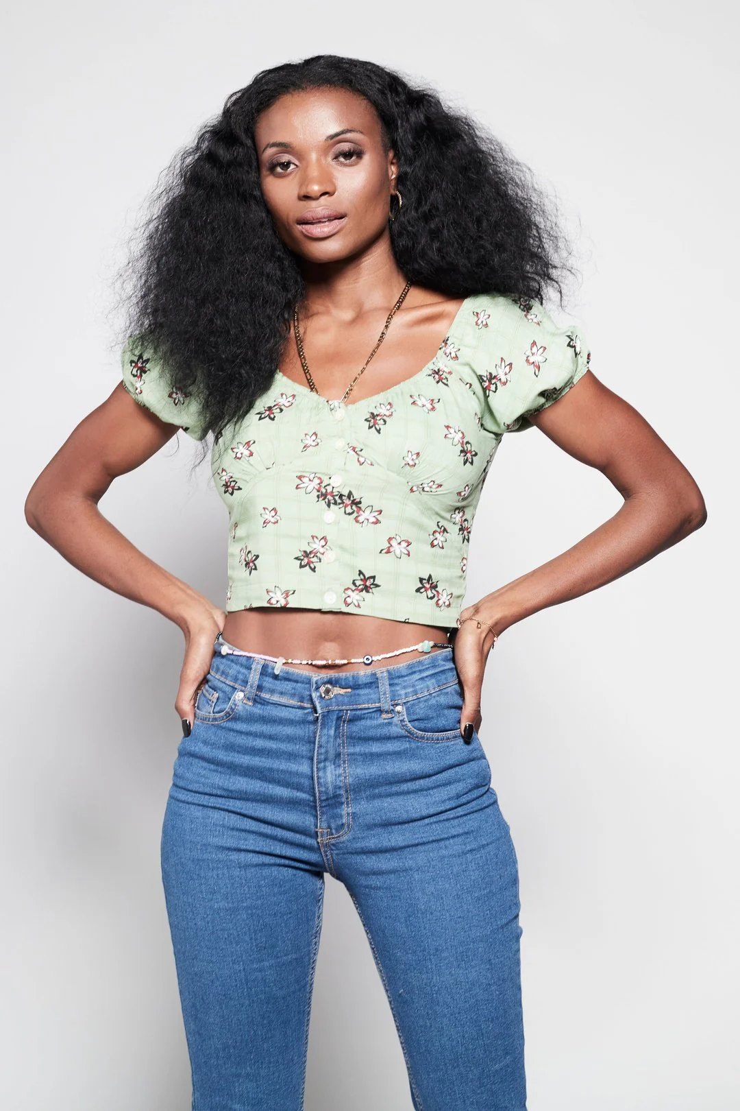PAMMY Green Floral Blouse
