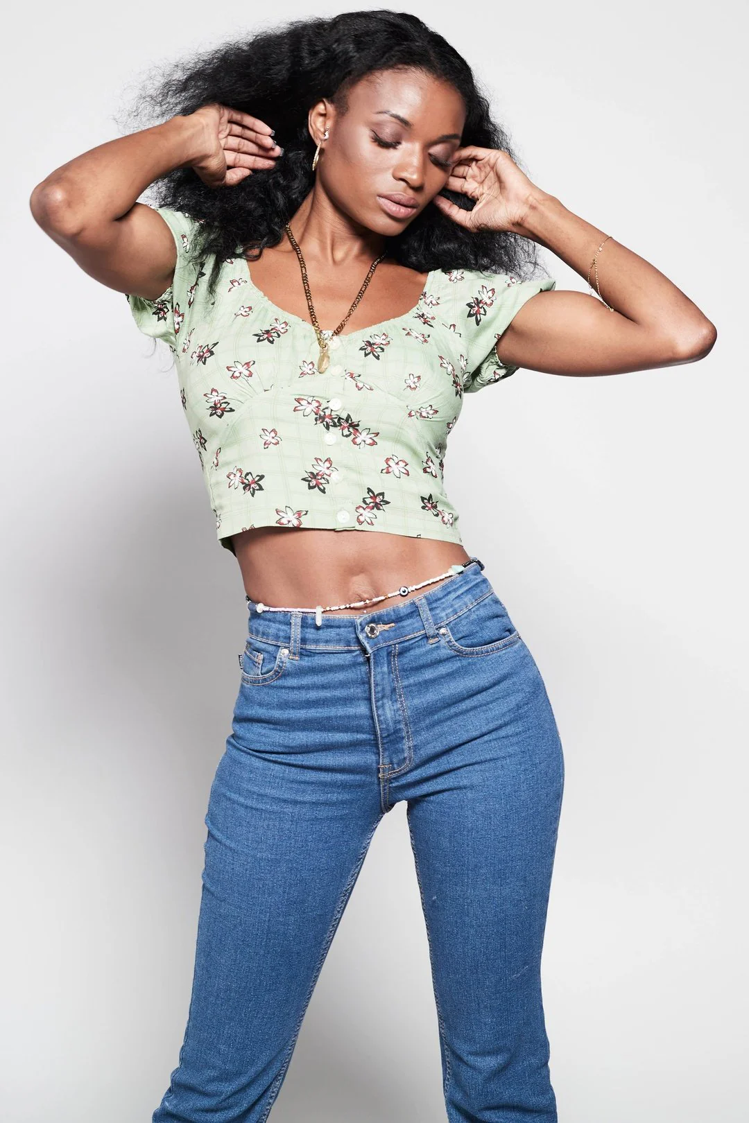 PAMMY Green Floral Blouse - Image 2