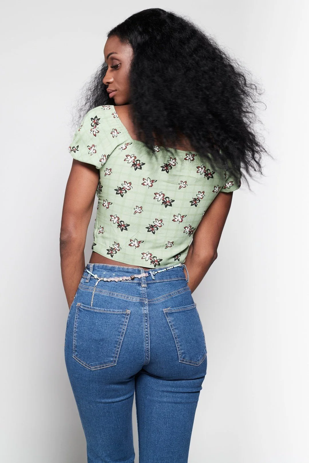 PAMMY Green Floral Blouse - Image 4