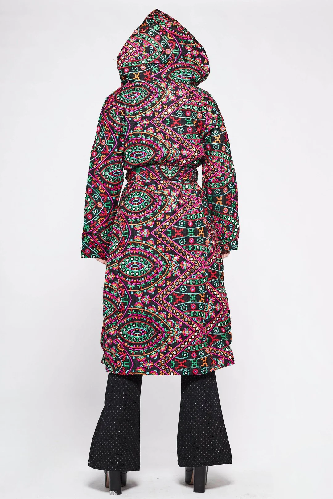 PIXIE Mirror Embroidery Hooded Coat - Image 4