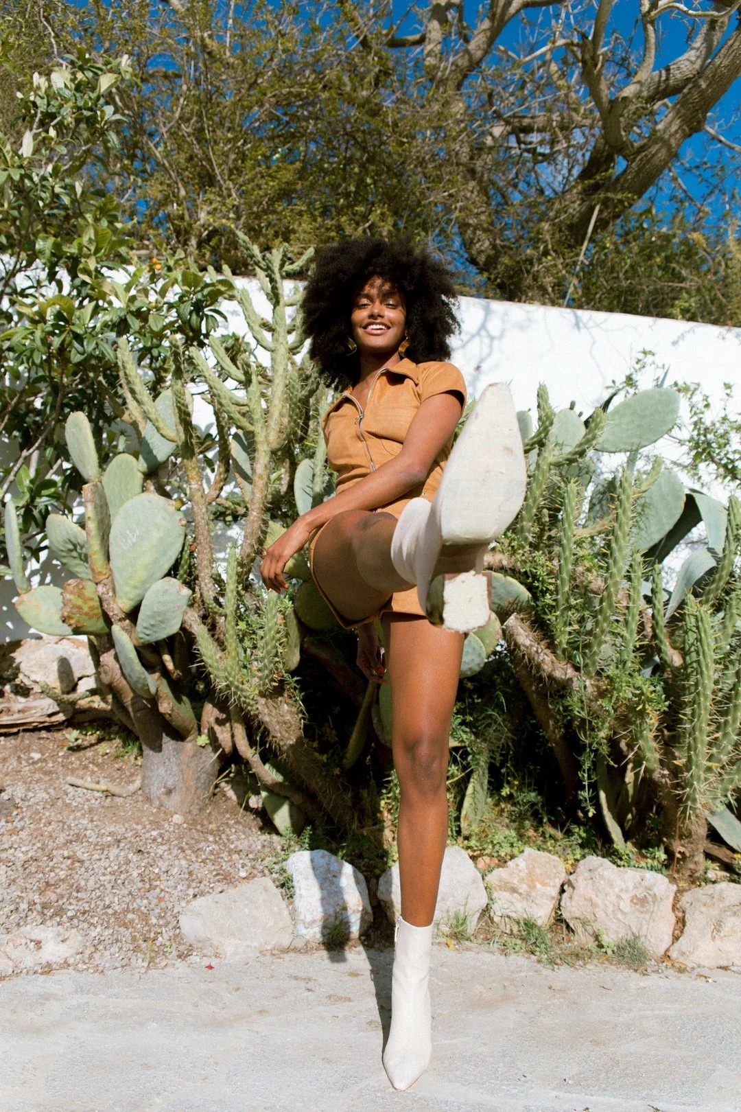 SAMARA Suede Playsuit Tan - Image 3