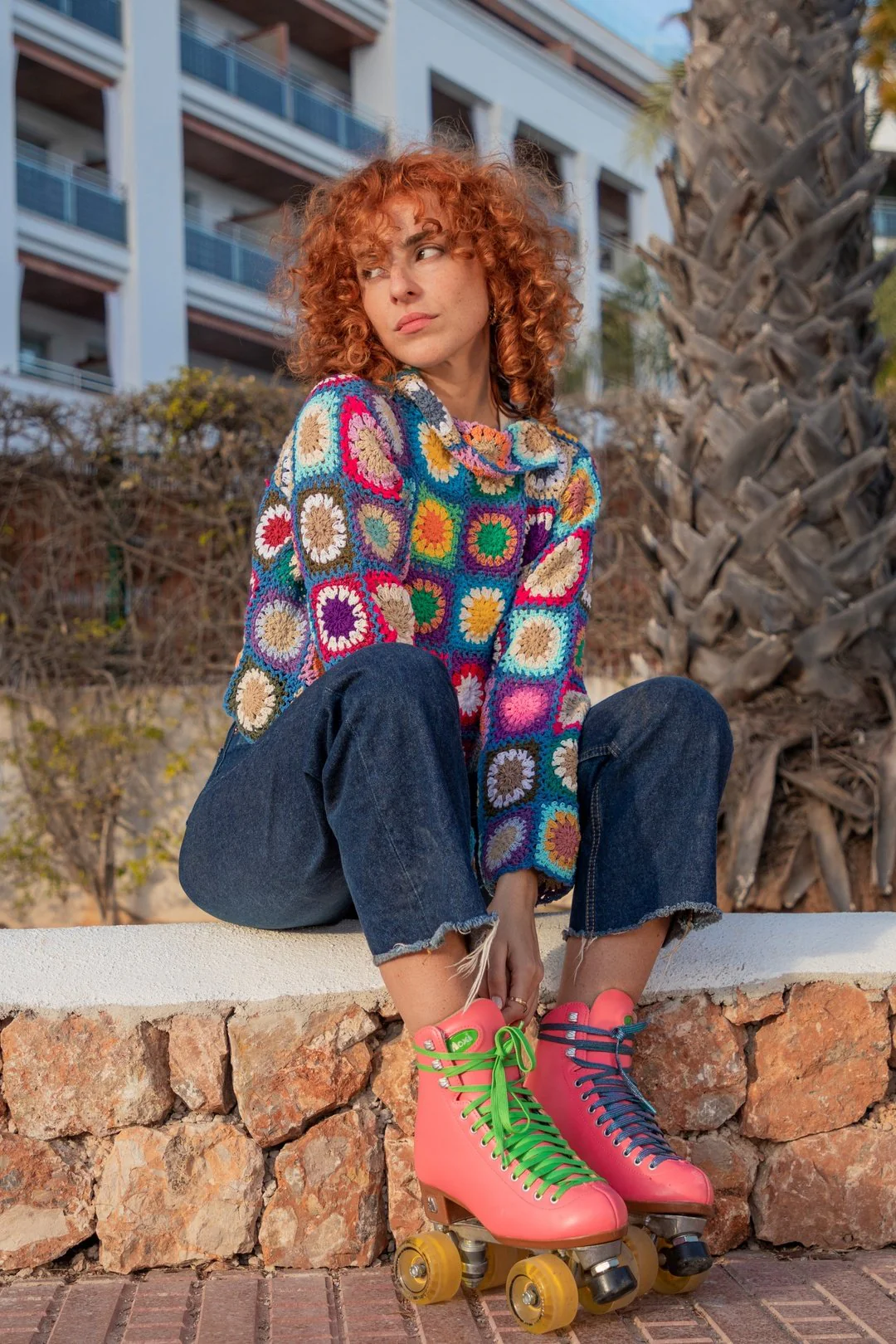 Shelly Floral Crochet Jumper - Blue - Image 10