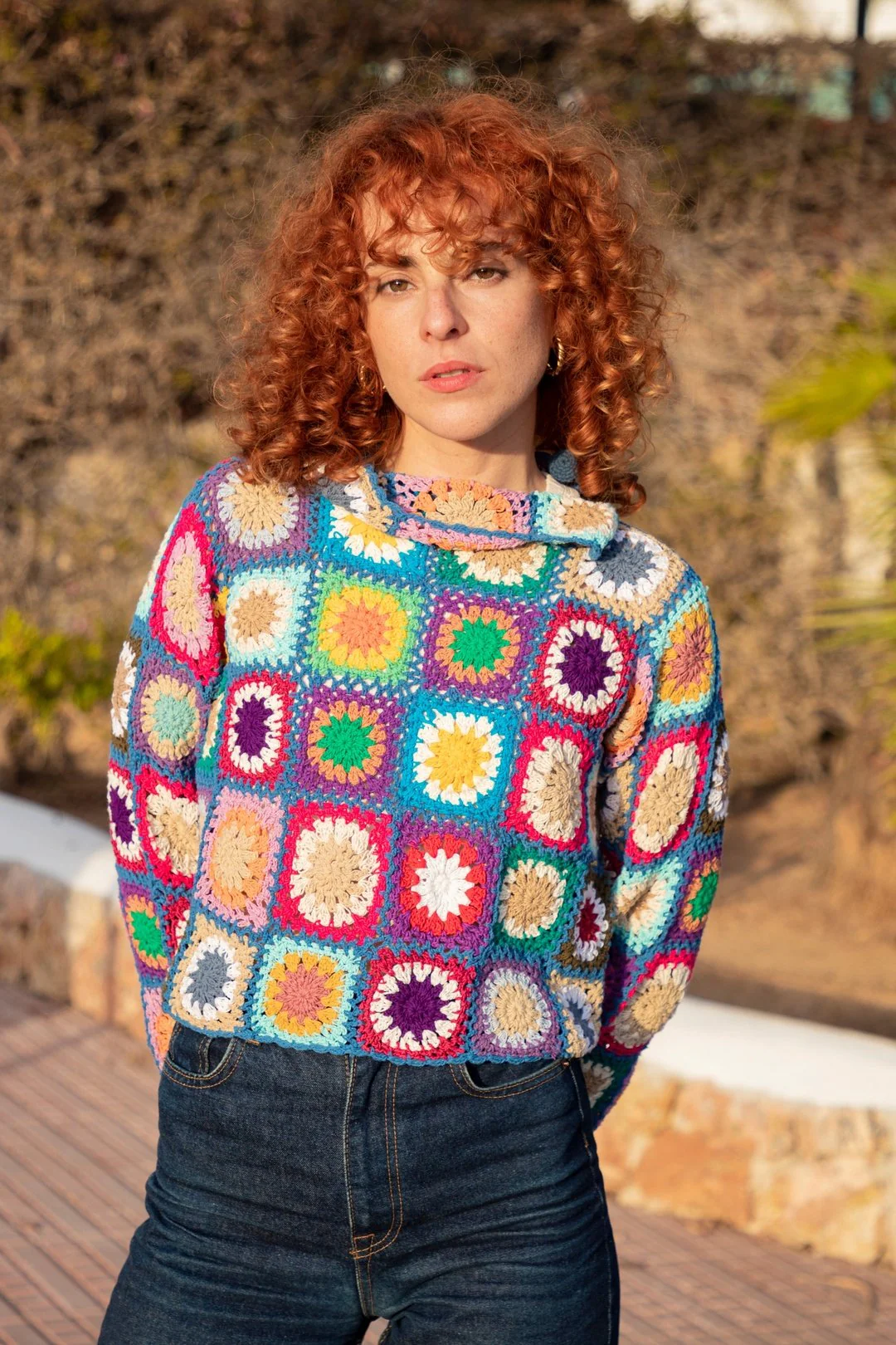 Shelly Floral Crochet Jumper - Blue - Image 5