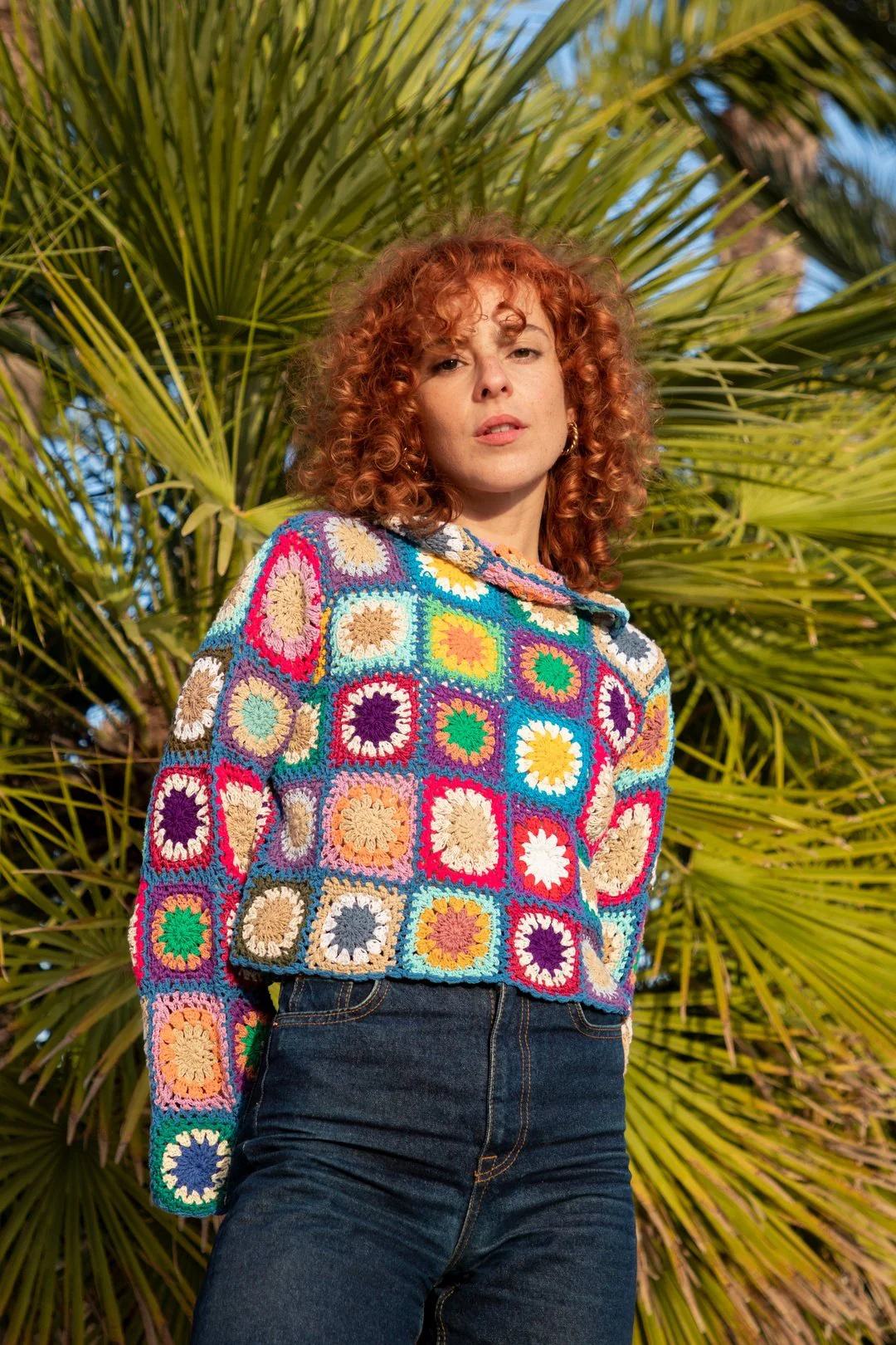 Shelly Floral Crochet Jumper - Blue - Image 7