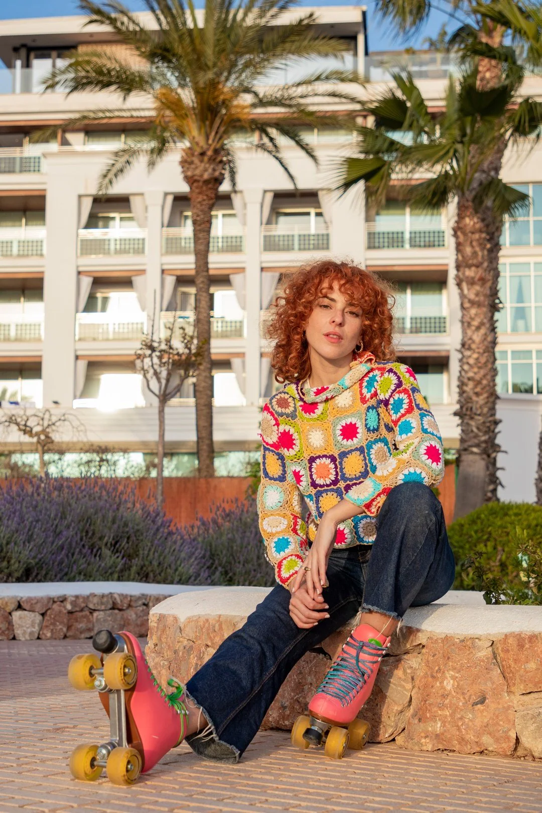 Shelly Floral Crochet Jumper - Cream - Image 6