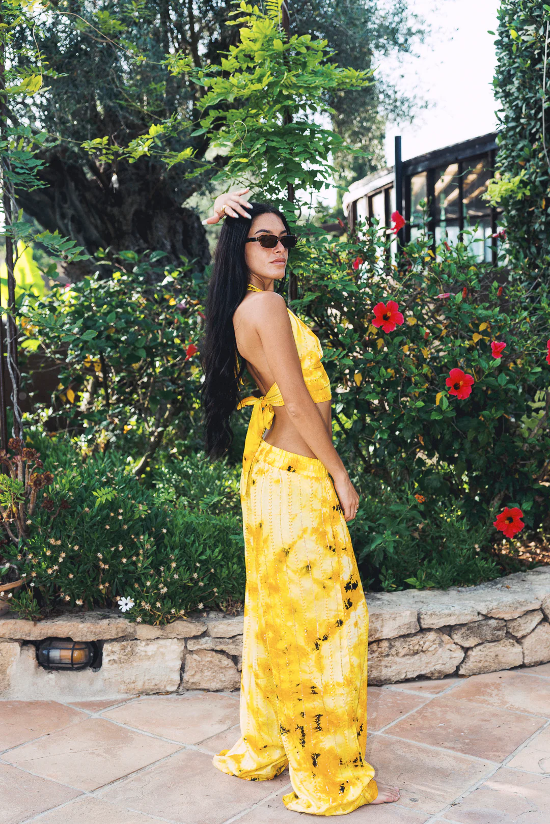 'Soleil ' LOUNGE SET Crop Top - Yellow - Image 2