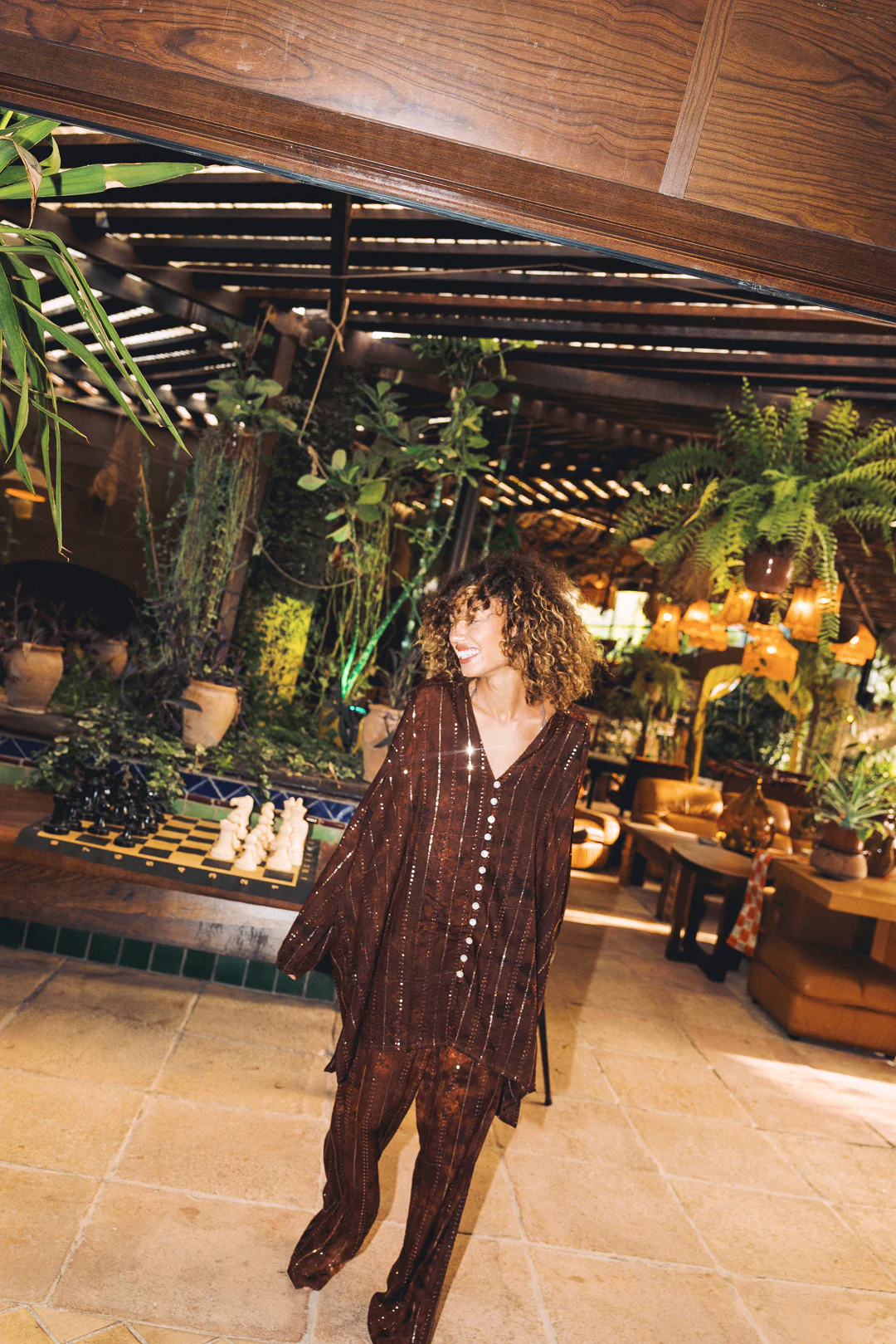'Tanit ' LOUNGE SET Shirt - Brown - Image 2