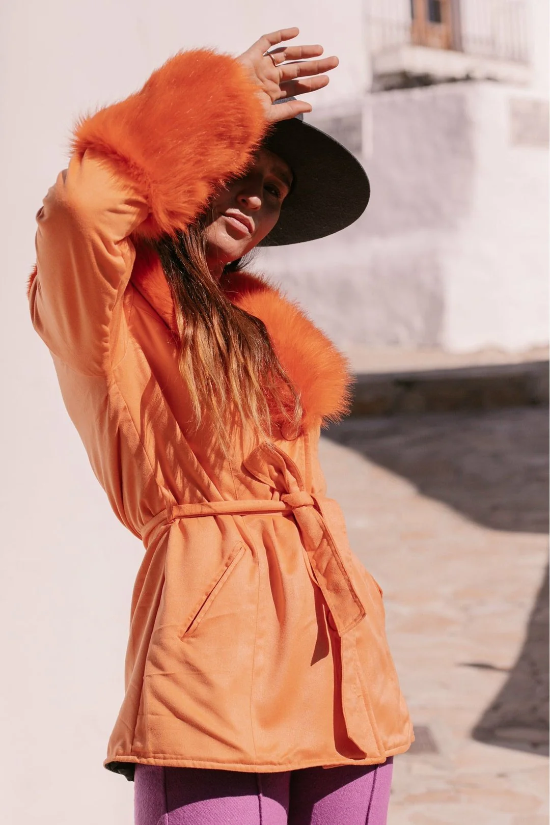 THE DUCHESS Coat Short - Tangerine - Image 3