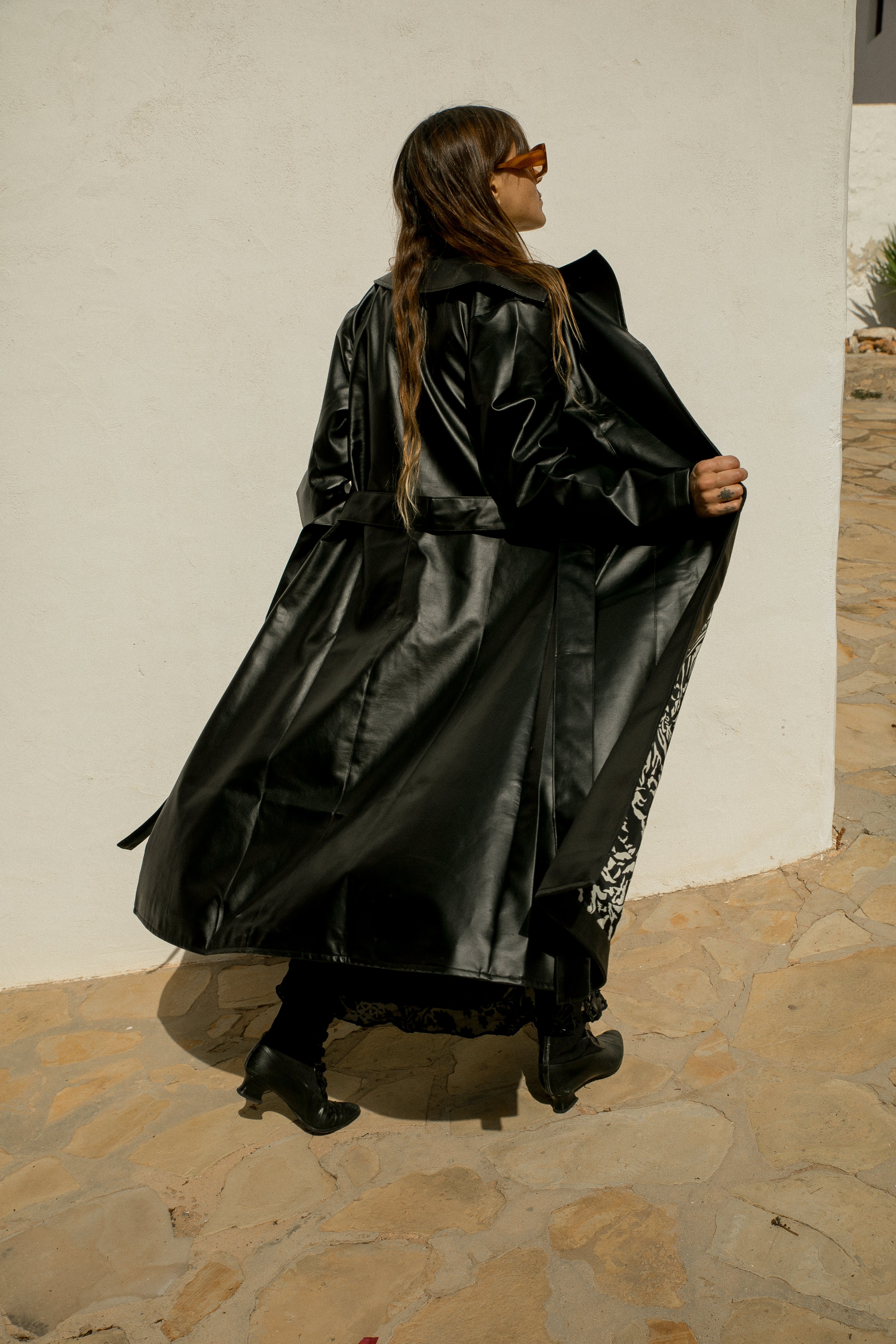The Neo Pleather coat - Black - Image 3