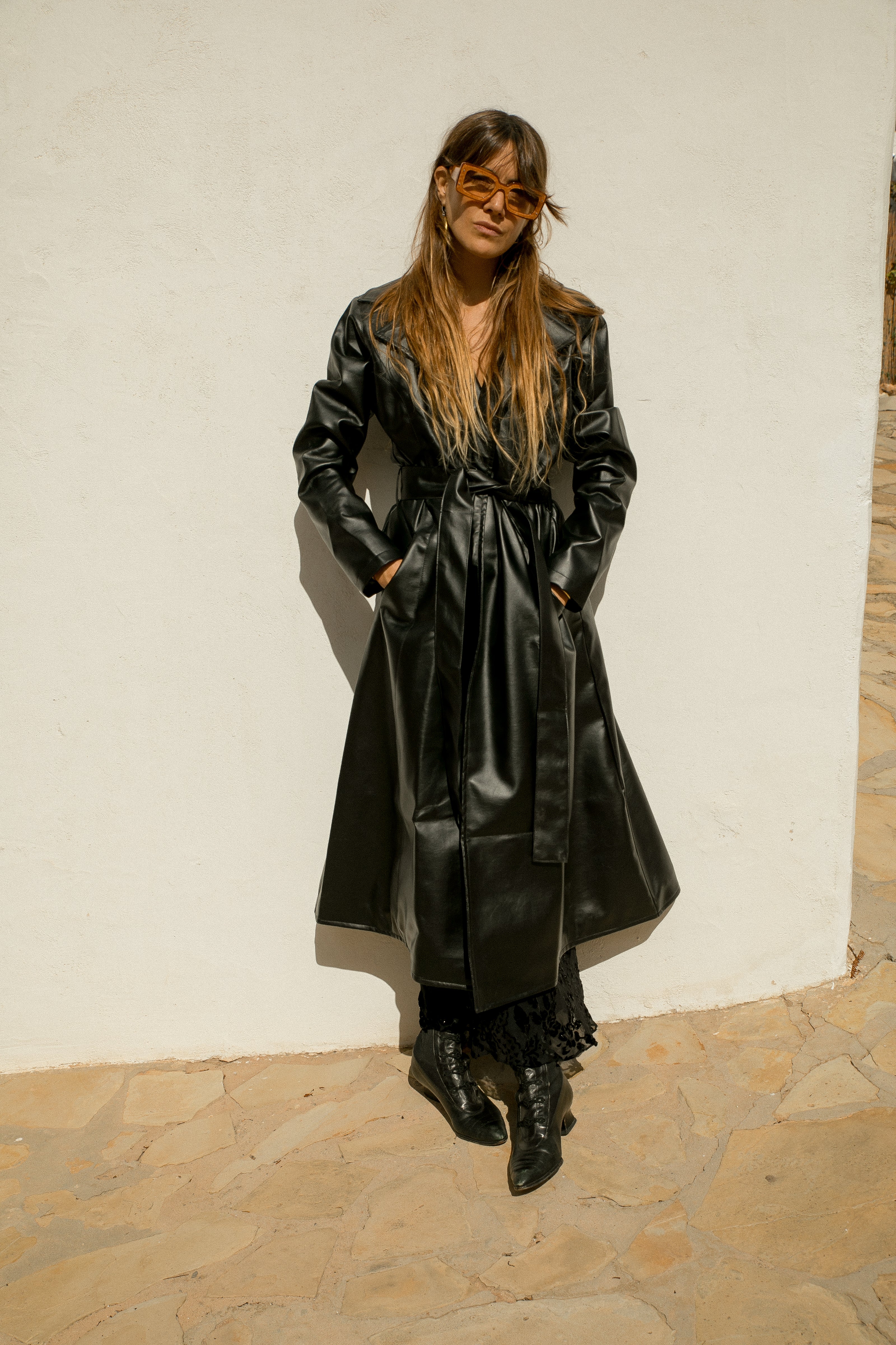 The Neo Pleather coat - Black - Image 5