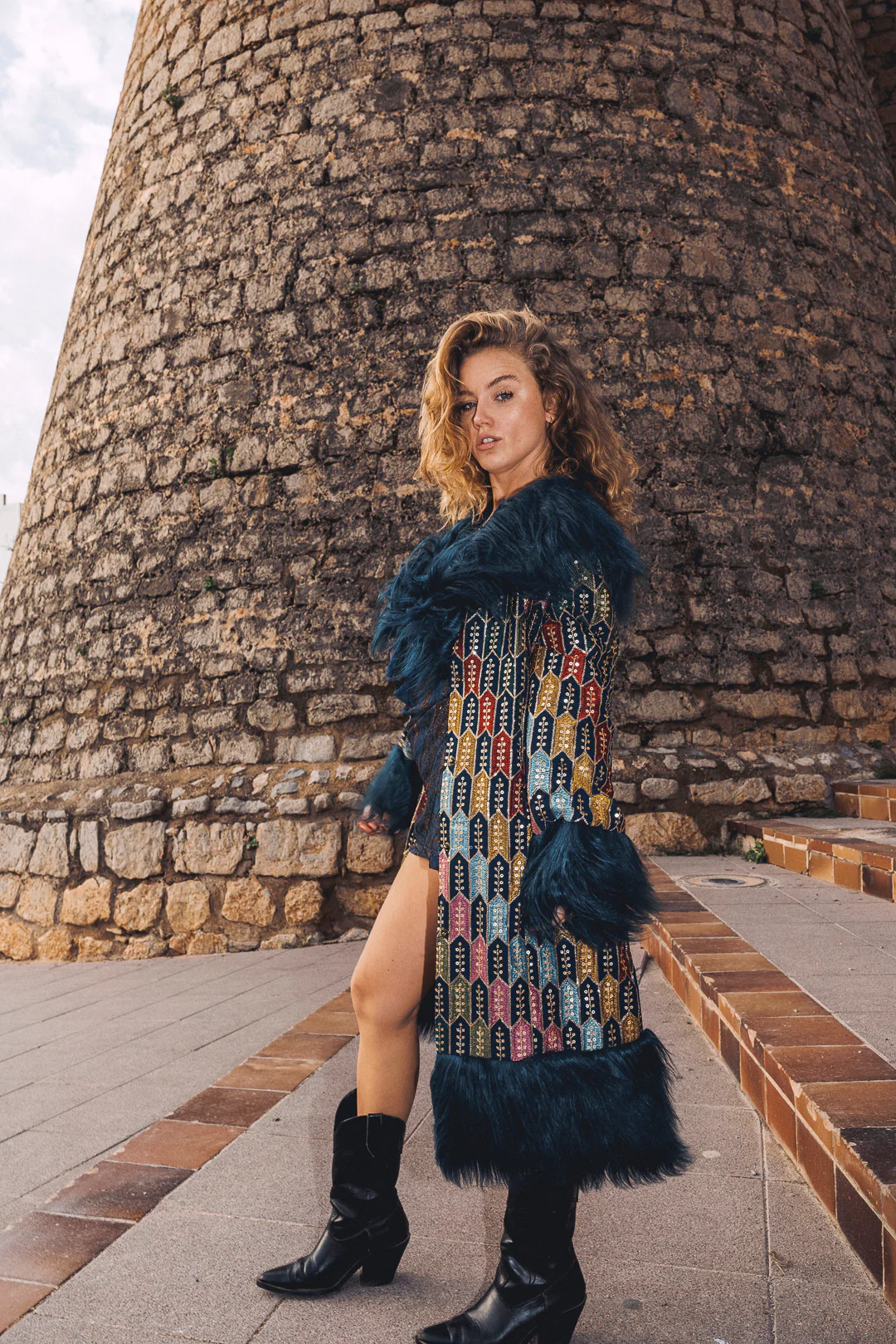 The Royal Embroidered Duchess coat - Dark Blue - Image 7